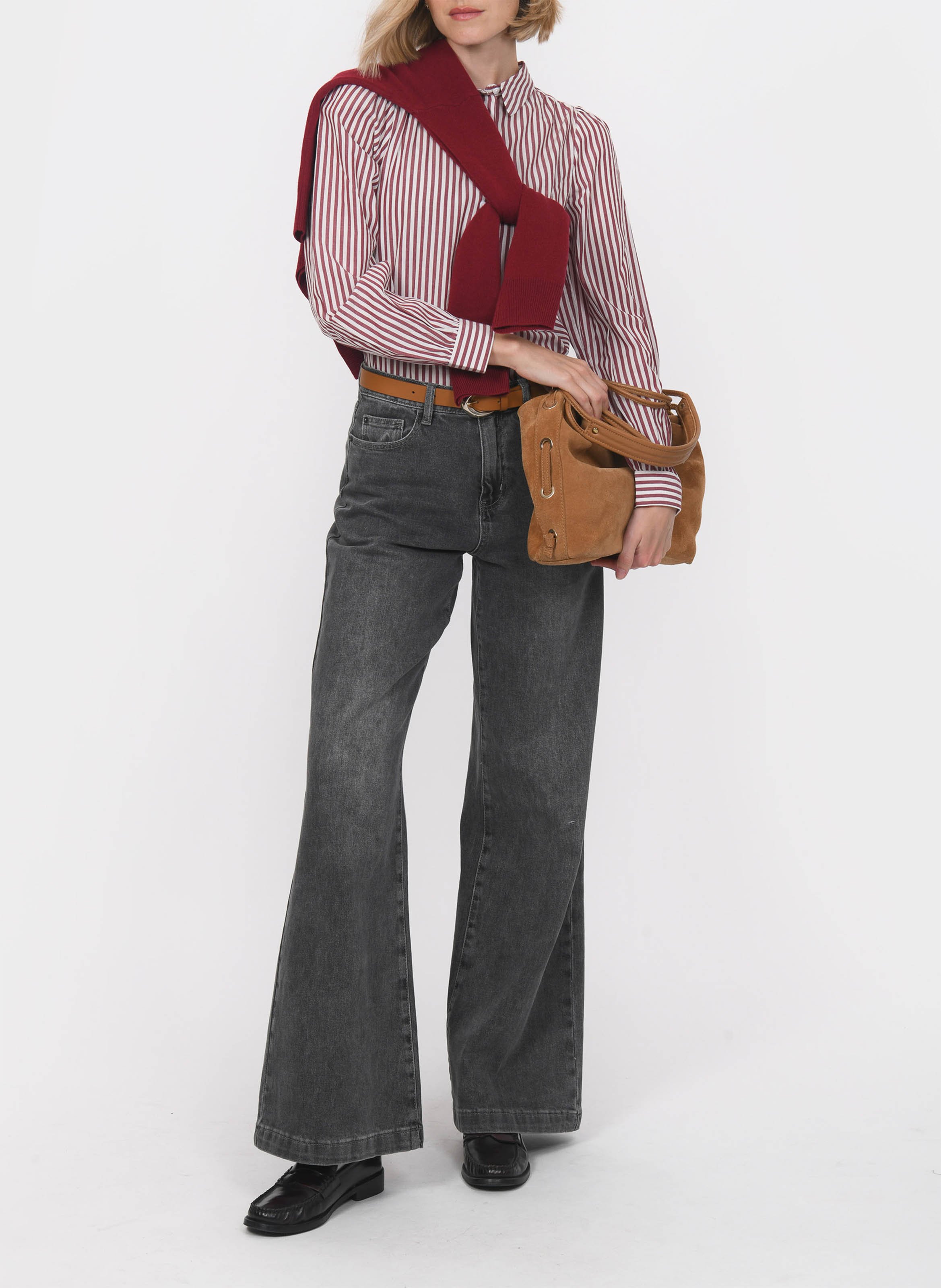 Chemise col classique manches contrastantes en coton KOOKAI Red