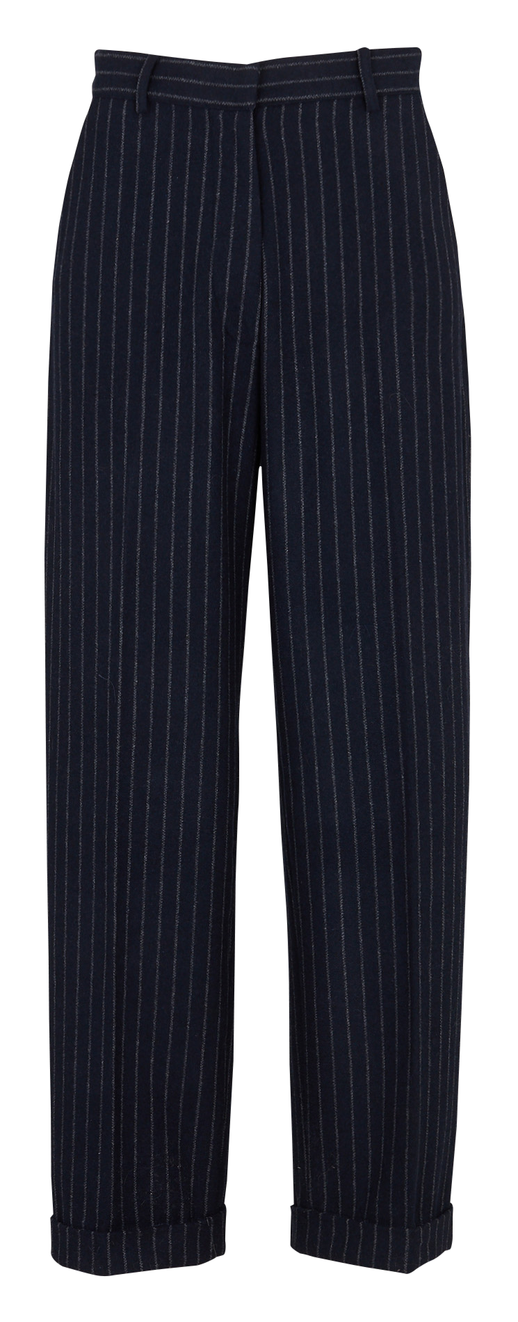 Pantalon large rayé en laine mélangée THE LABEL EDITION Bleu