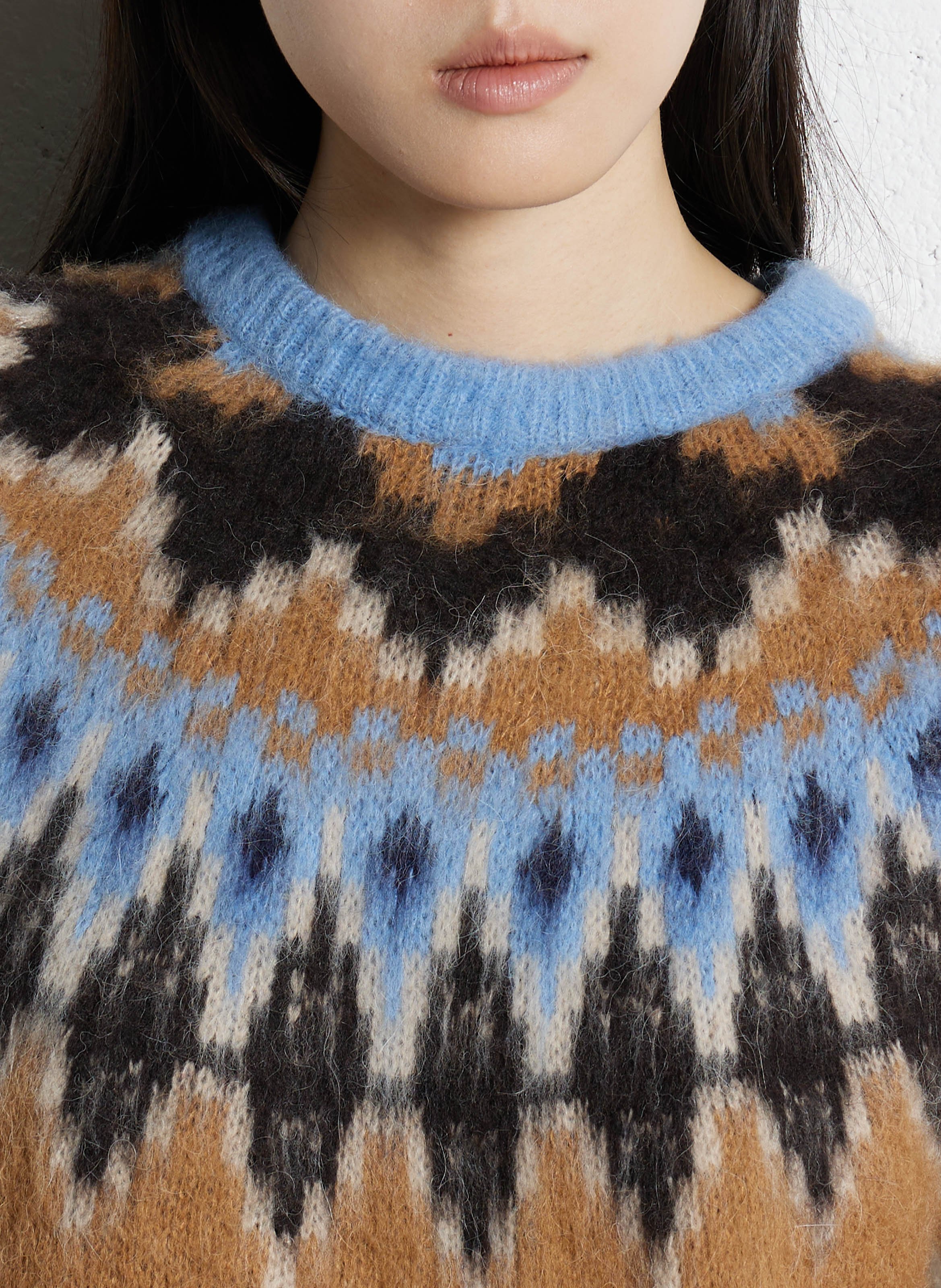 Pull col rond en maille imprimée MAISON 123 Beige