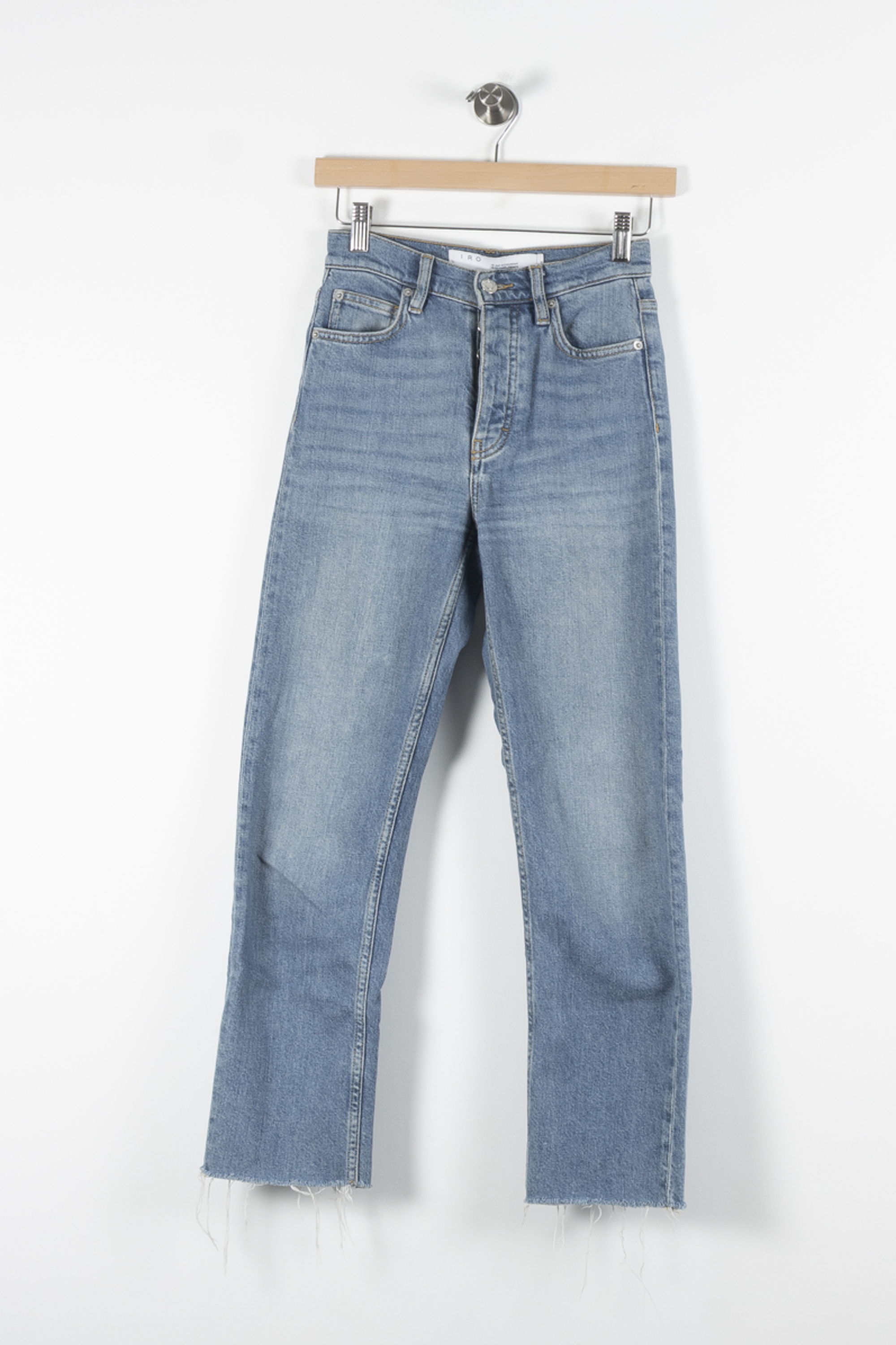 Cropped slim jeans with studs IRO - Seconde Main Blue