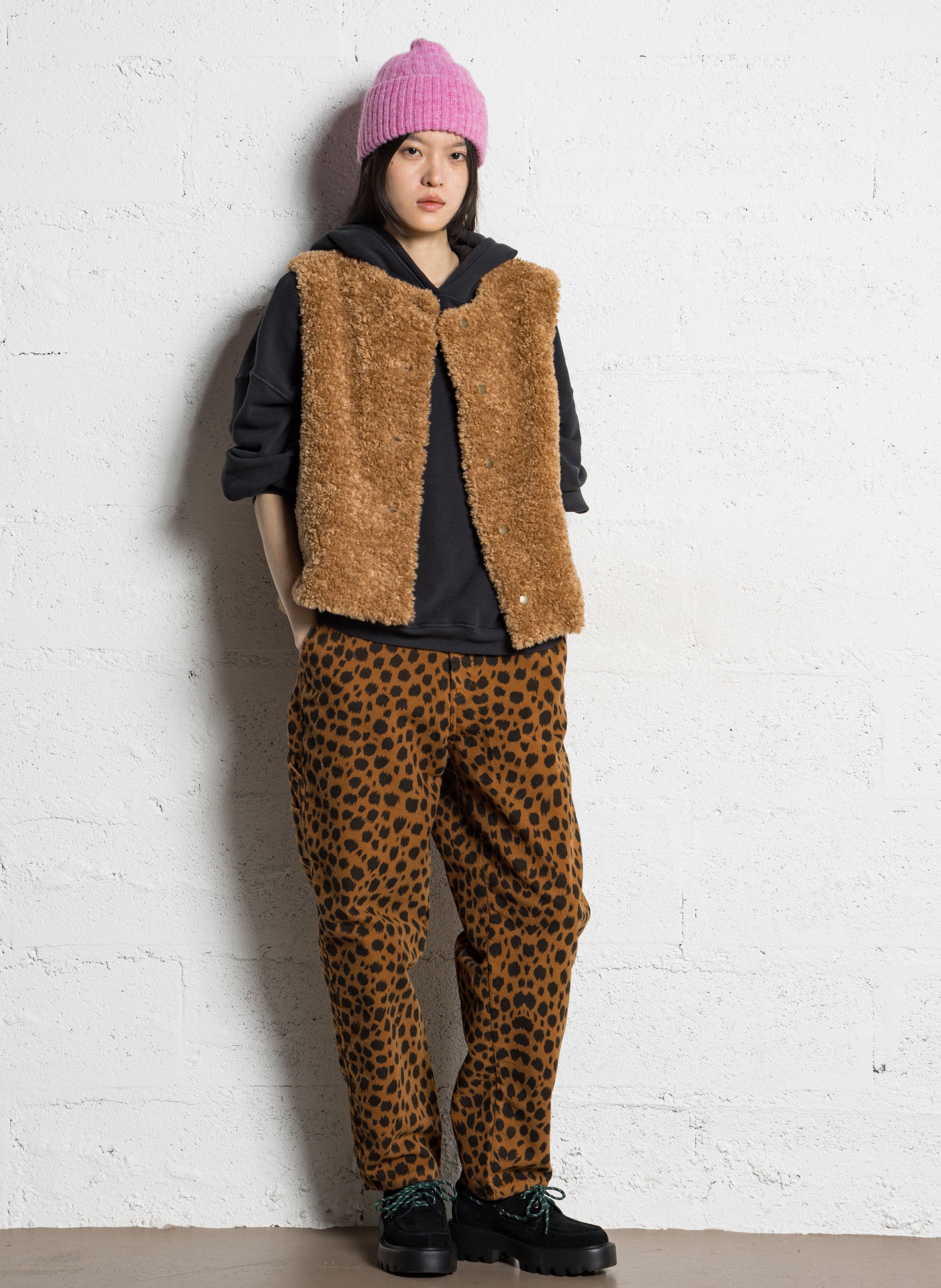 Jas van synthetische bont met ronde kraag MAISON 123 Beige