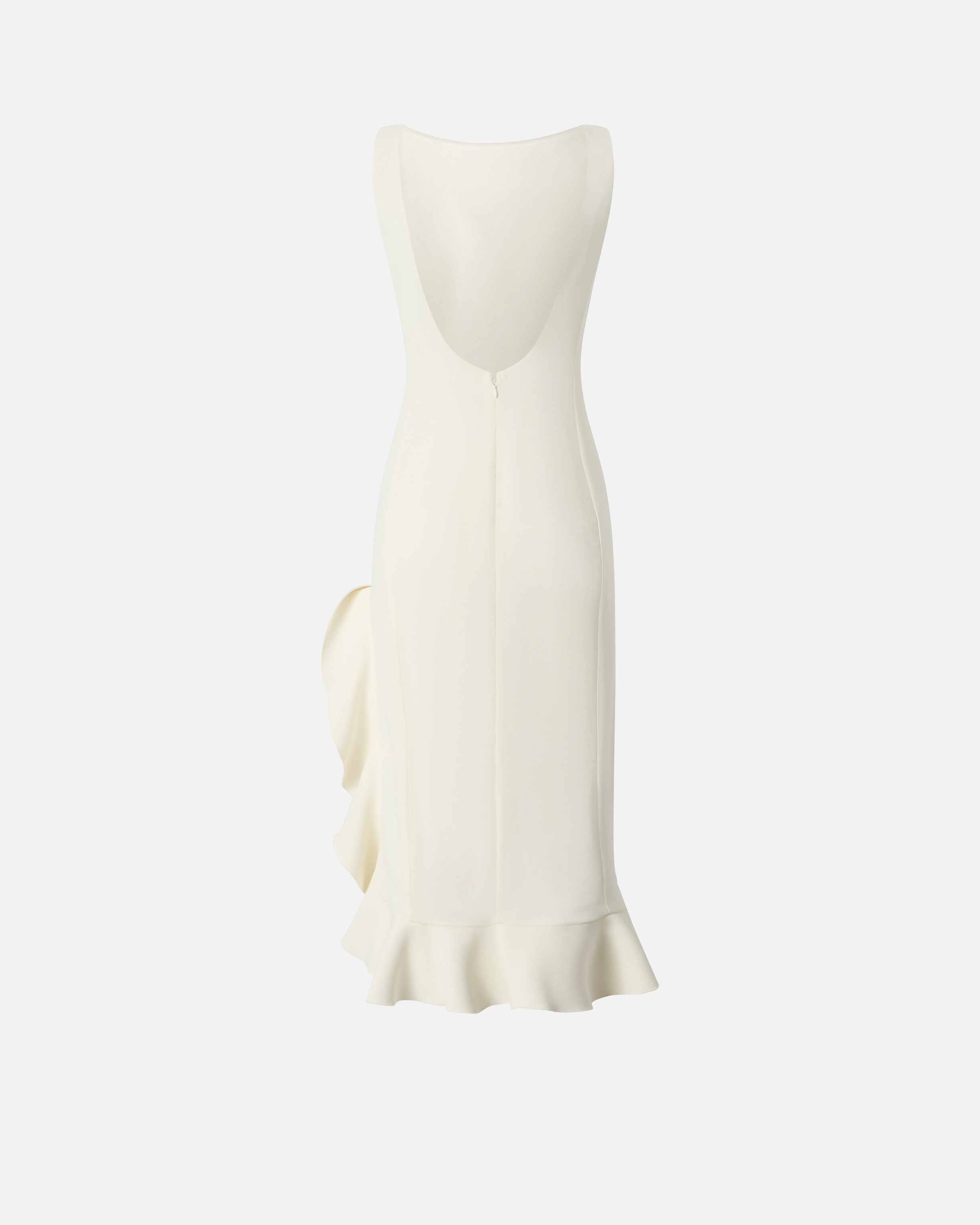 Fitted dress with ruffles PINKO White