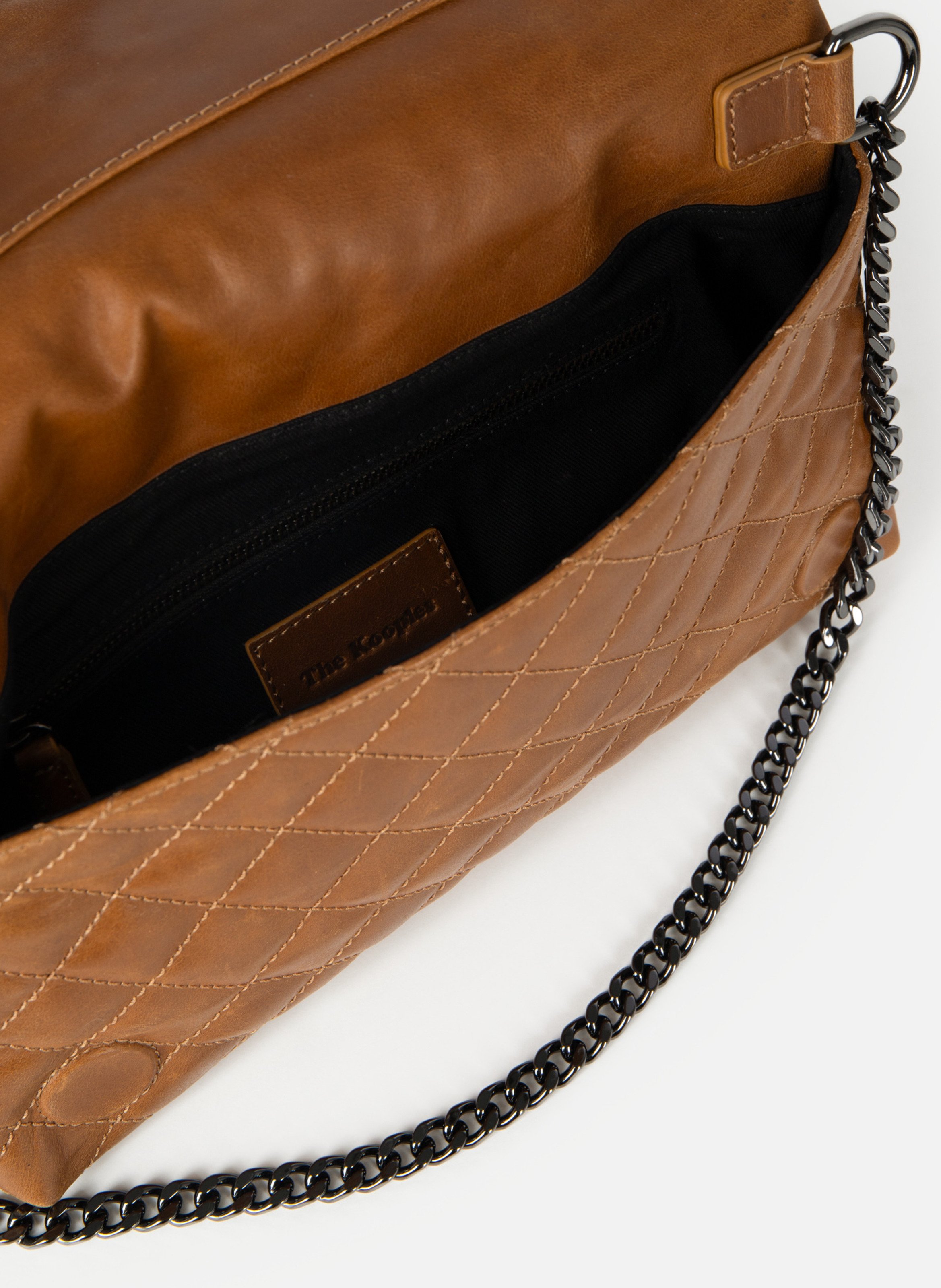 Crackled leather small heritage clutch THE KOOPLES Brown