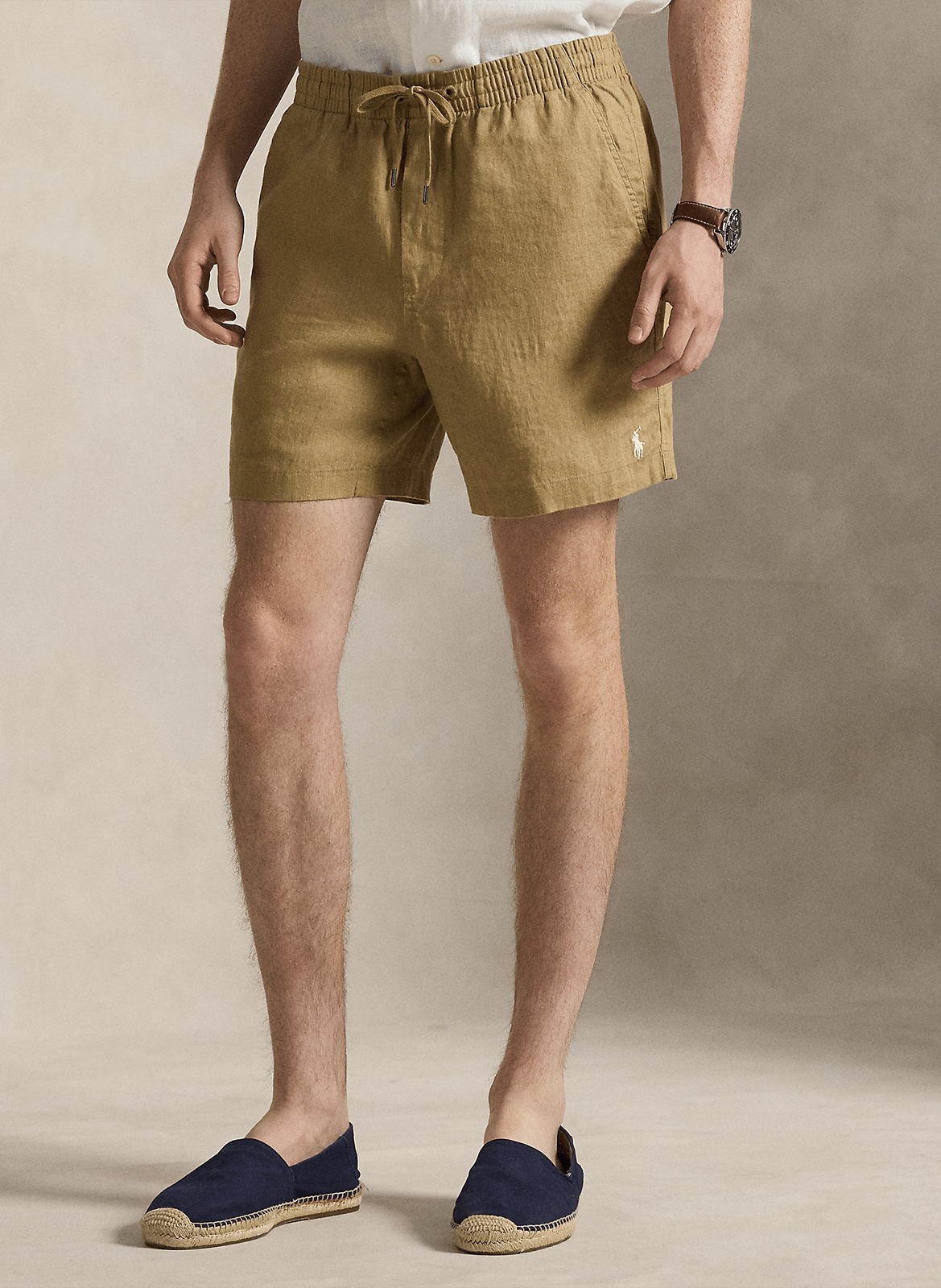 Short recto de lino POLO RALPH LAUREN Beige