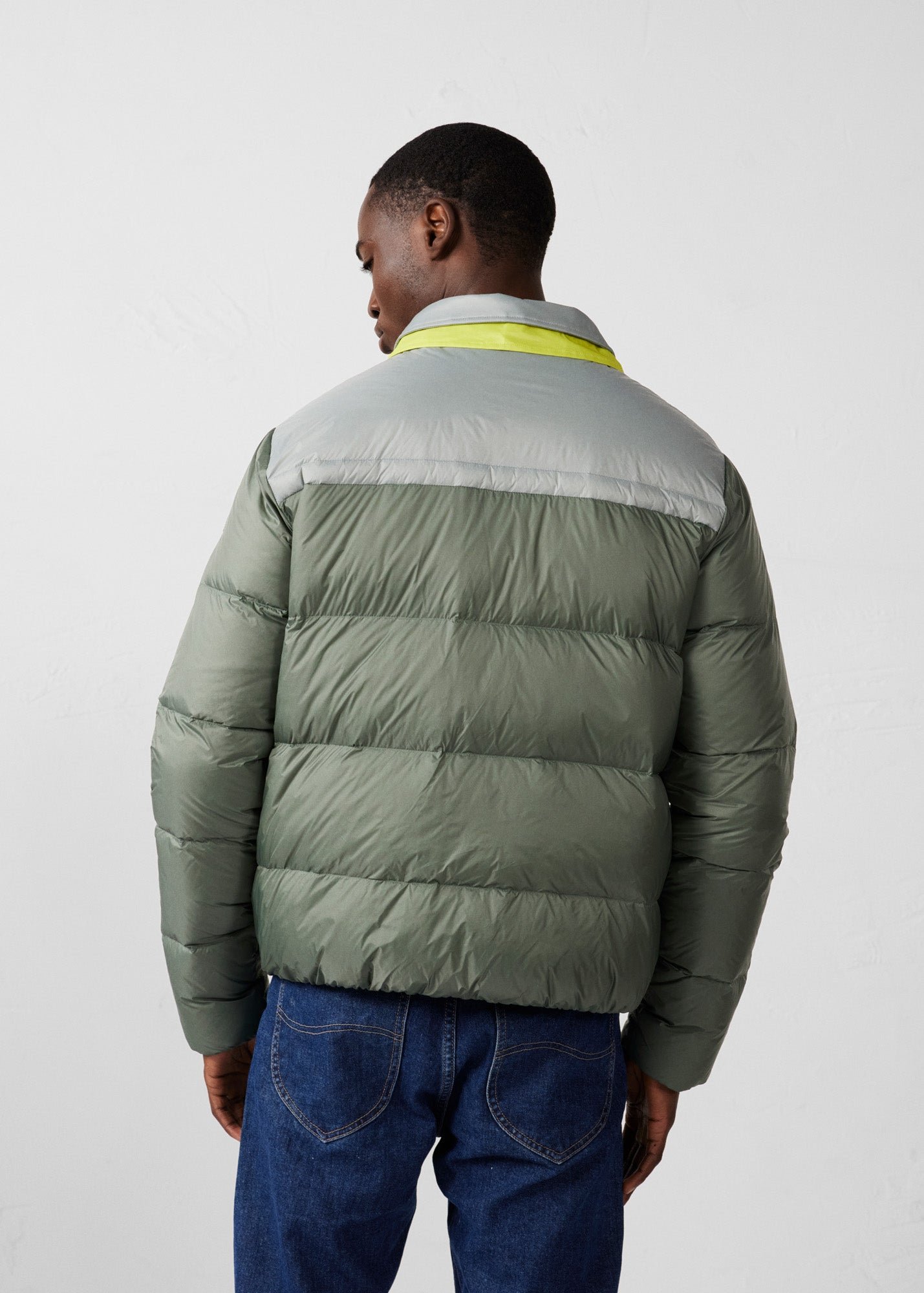 Two-tone unisex puffer jacket JOTT Green