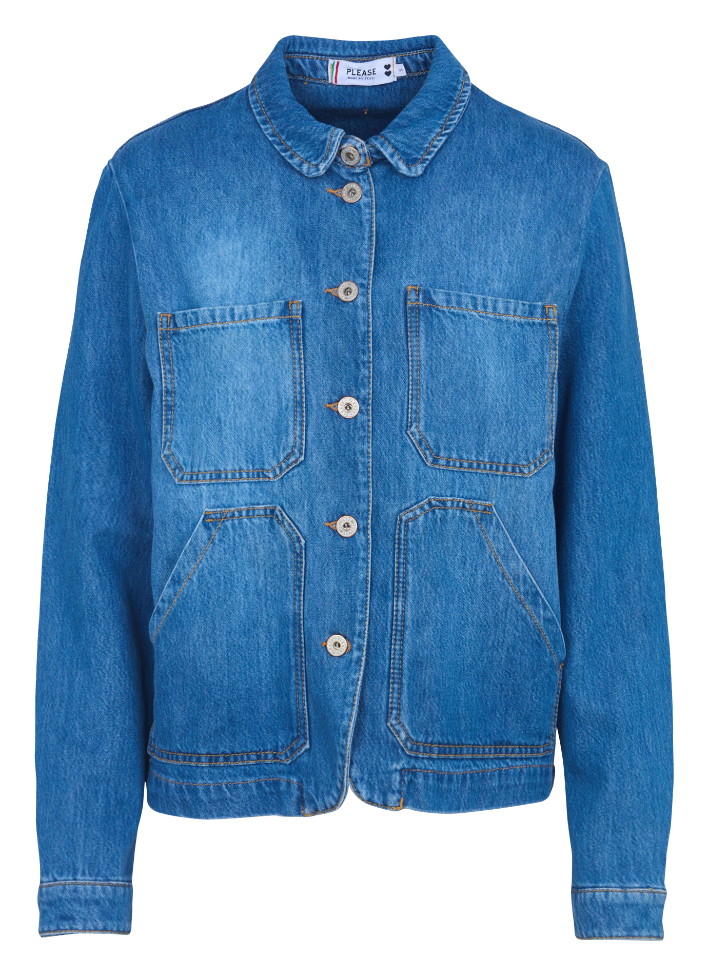 Veste col classique en coton mélangé PLEASE Bleu