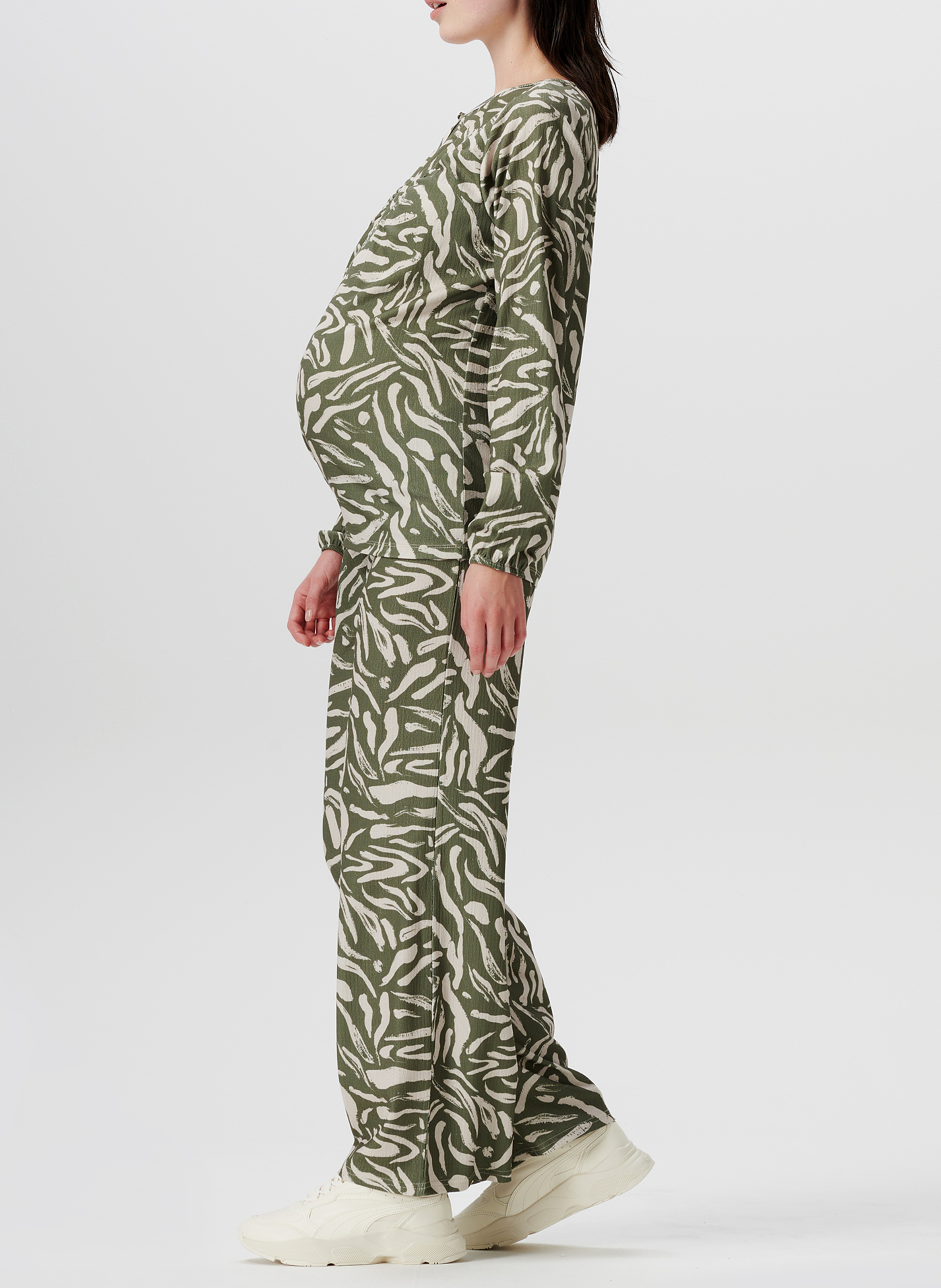 Zwangerschapsblouse met print SUPERMOM Kaki