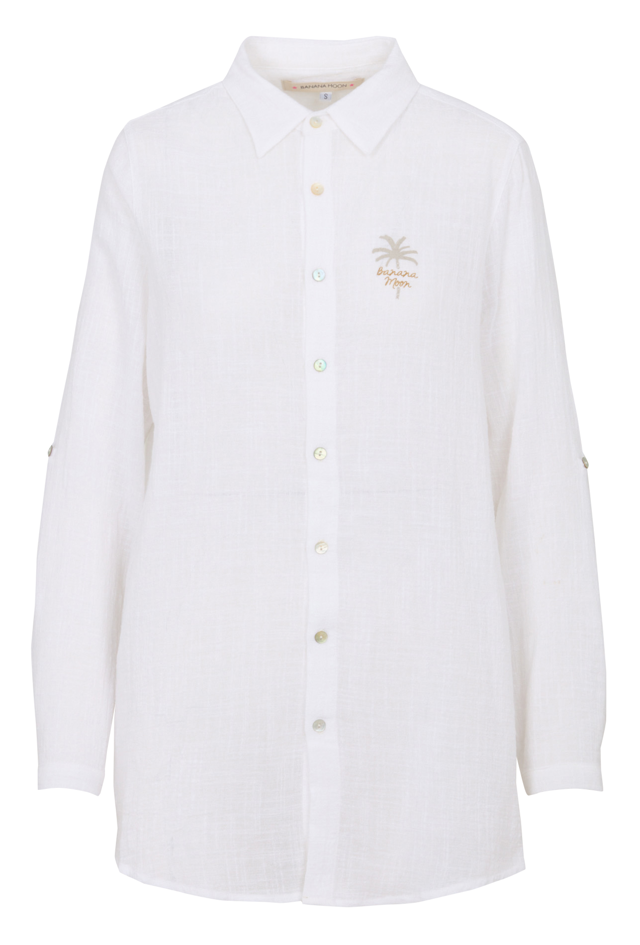 Chemise de plage en coton BANANA MOON Blanc