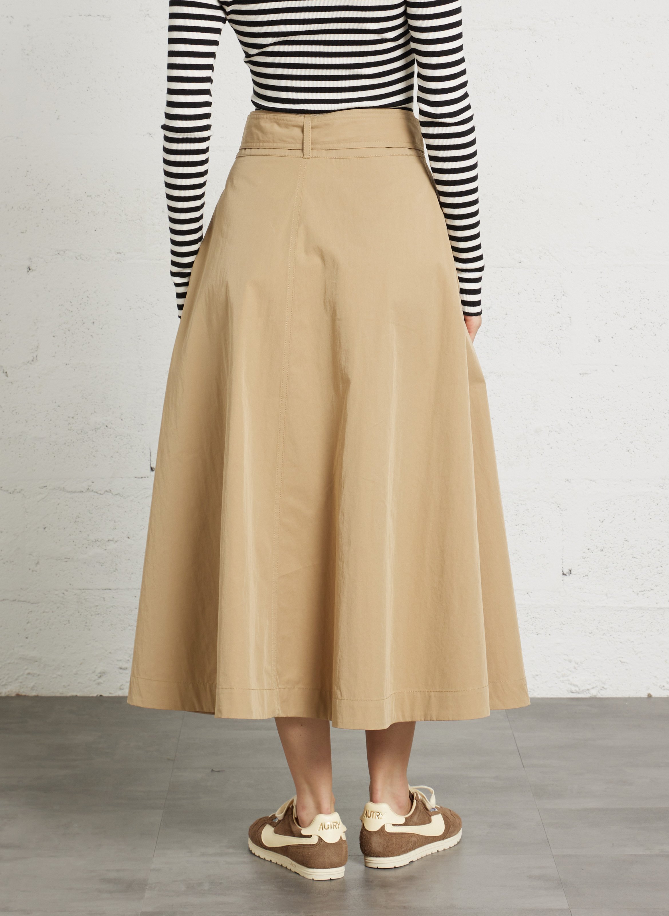 Flared skirt in blended cotton BELLEROSE Brown
