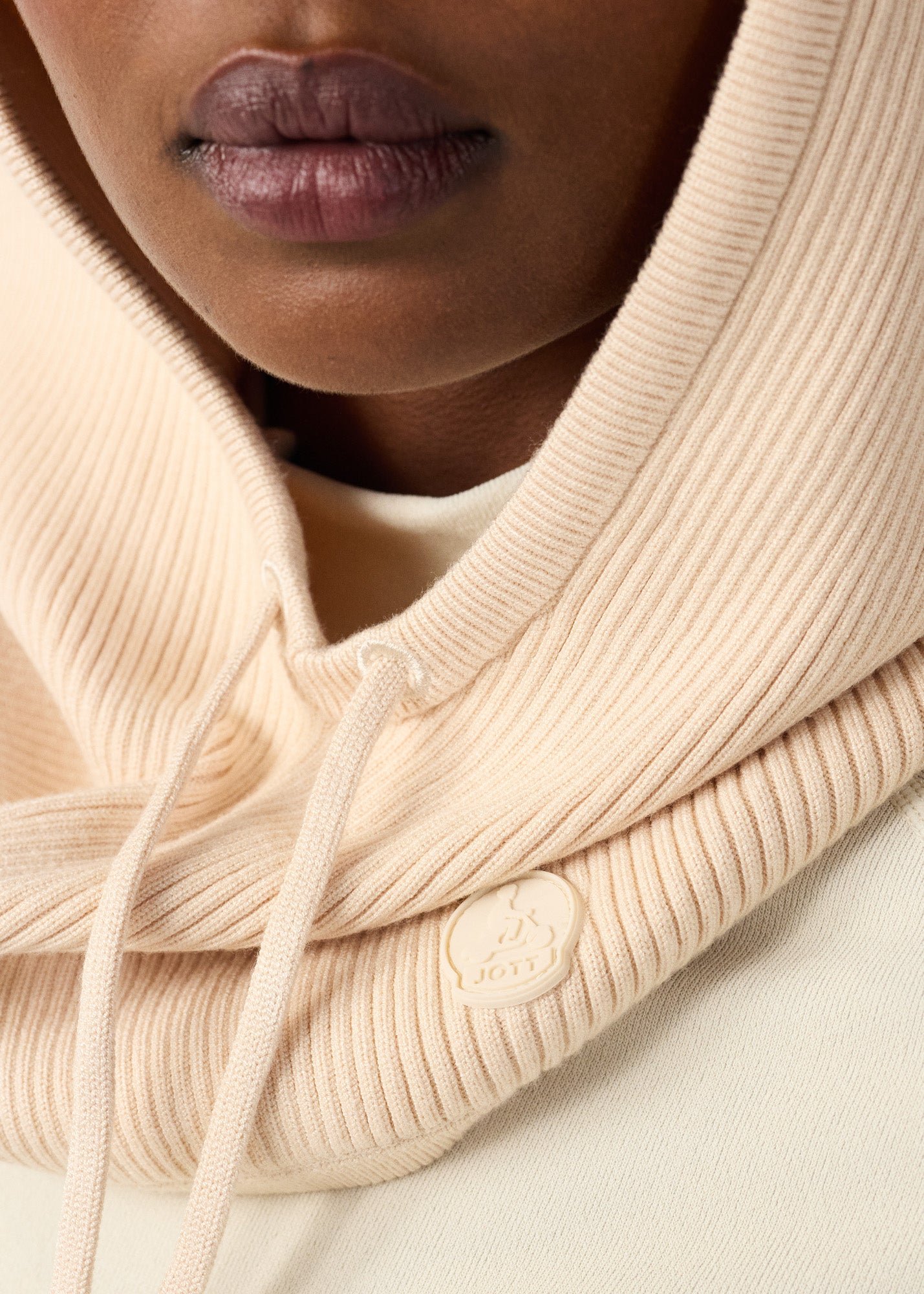 Knit hooded cagoule JOTT Brown