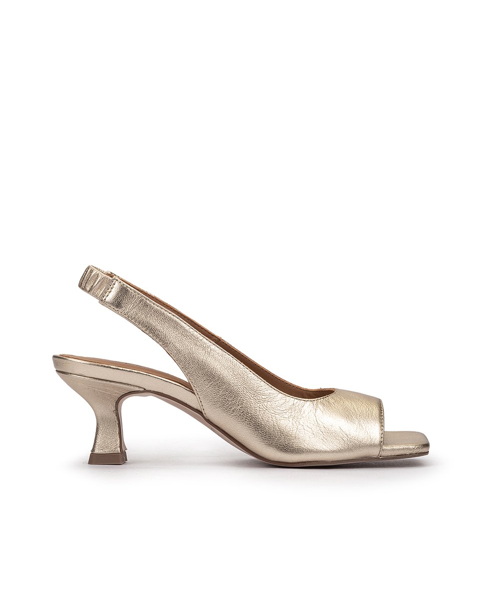 Low heel leather sandals. PEDRO MIRALLES Golden