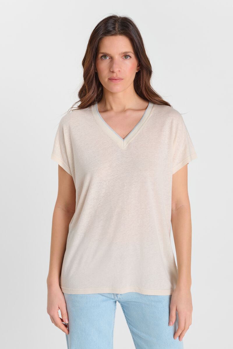 Tommy Badge T-shirt LE TEMPS DES CERISES Beige