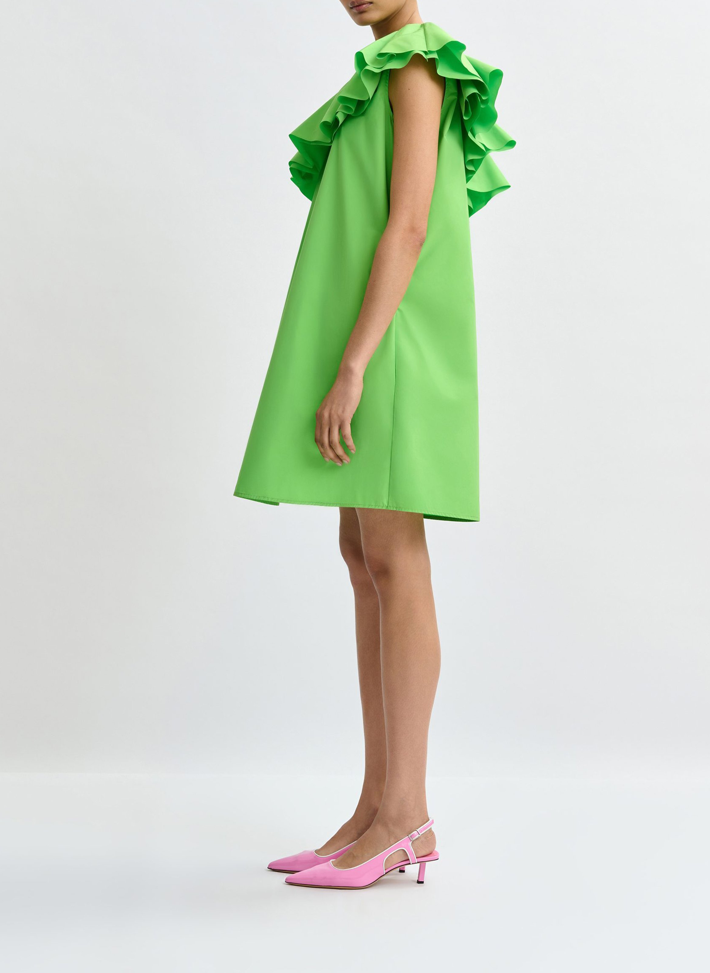 Robe courte col asymétrique ESSENTIEL ANTWERP Vert