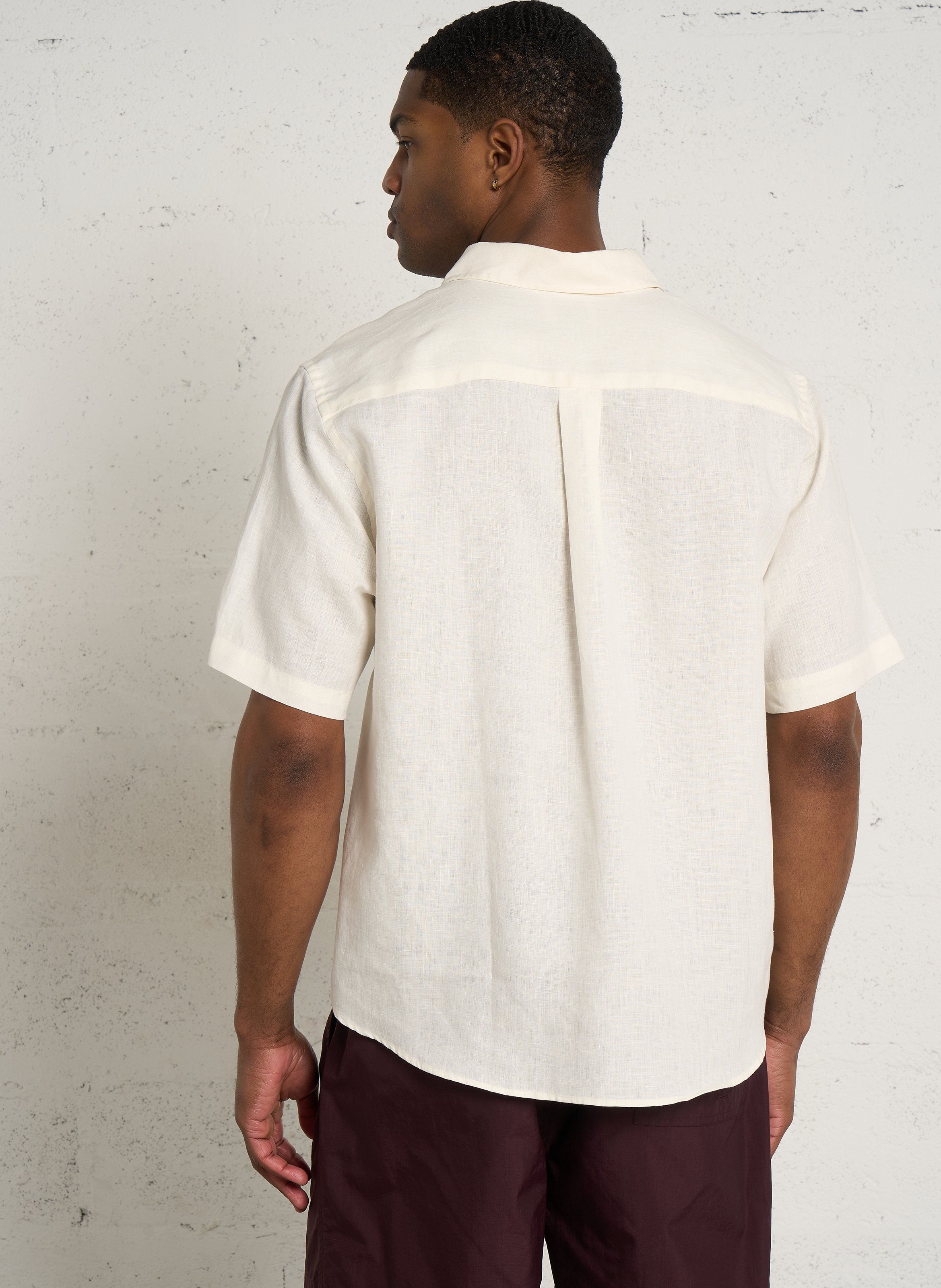 Leinenhemd mit klassischem Kragen, Regular Fit COLORFUL STANDARD Weiss