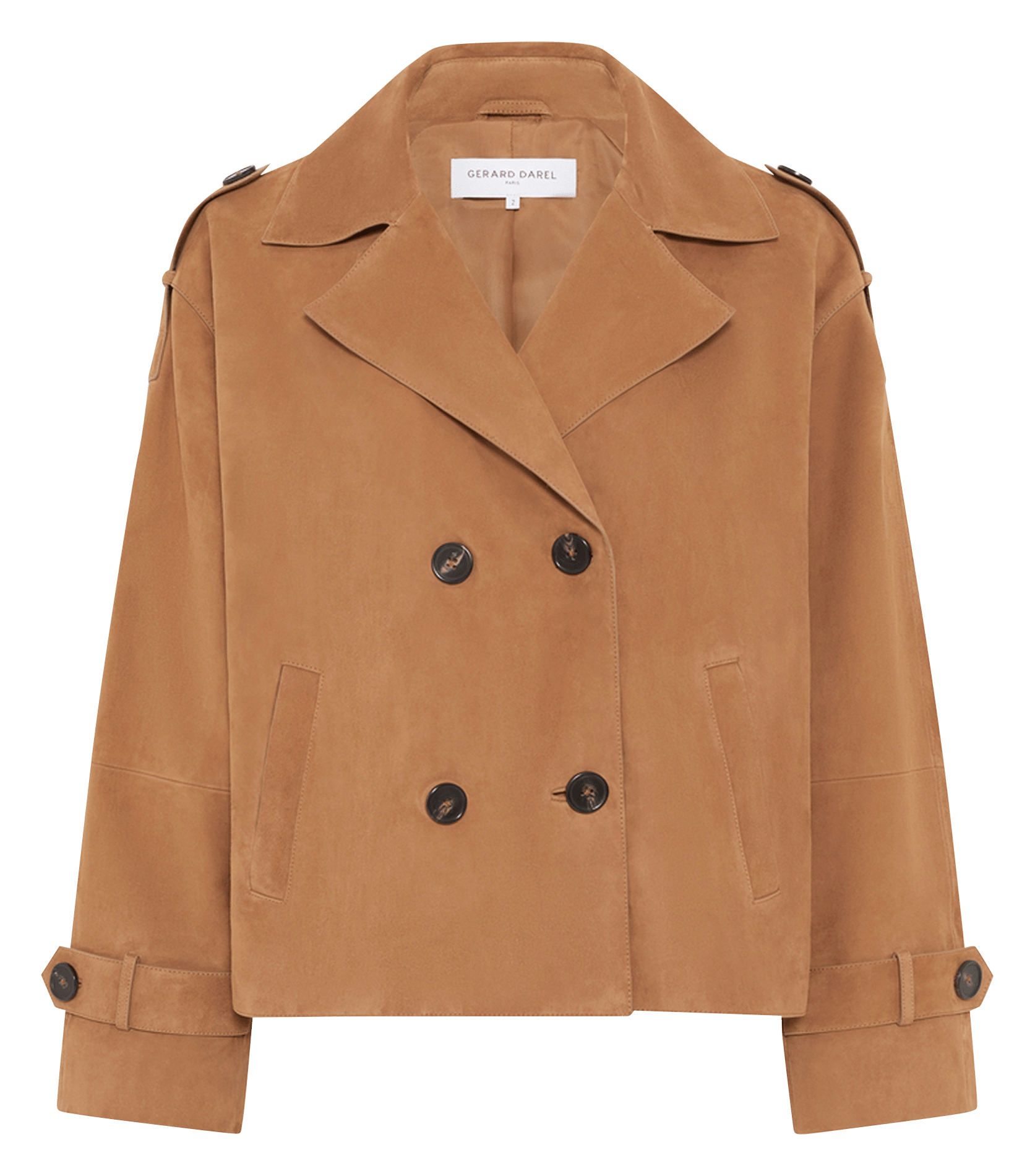 Leather trench coat with tailored collar GERARD DAREL Brown