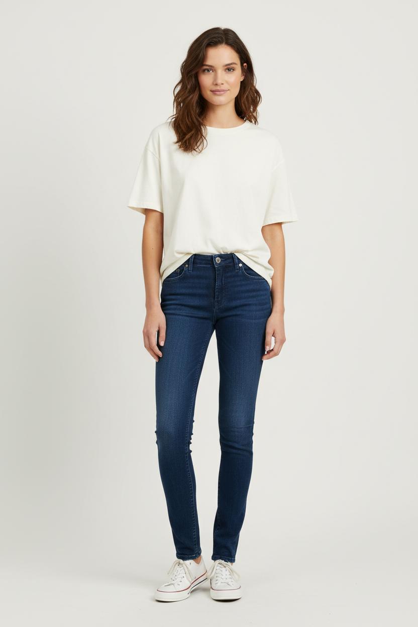 Cropped slim jeans with studs ACNE STUDIOS - Seconde Main Blue