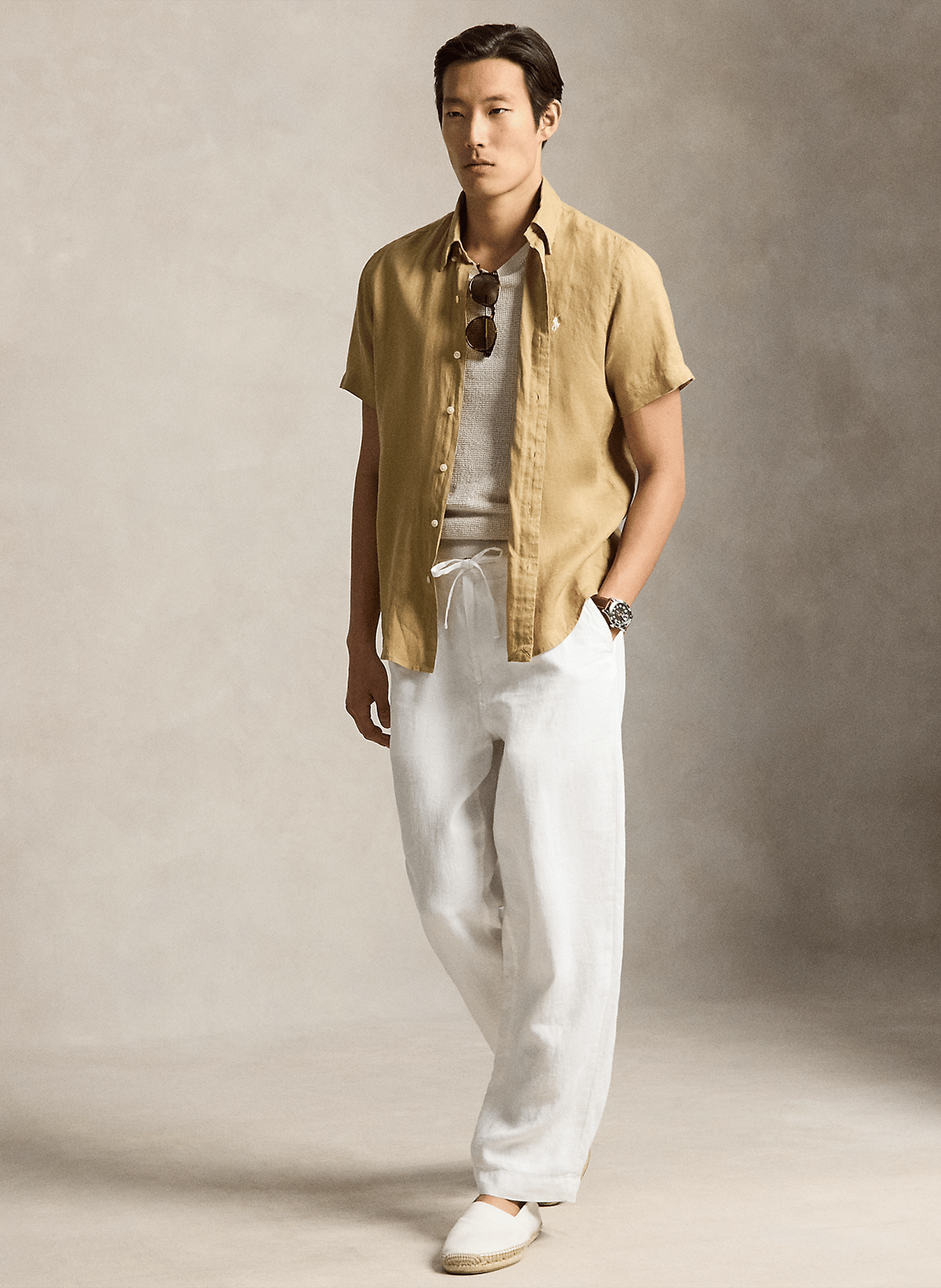 Regular-fit linen shirt POLO RALPH LAUREN Beige