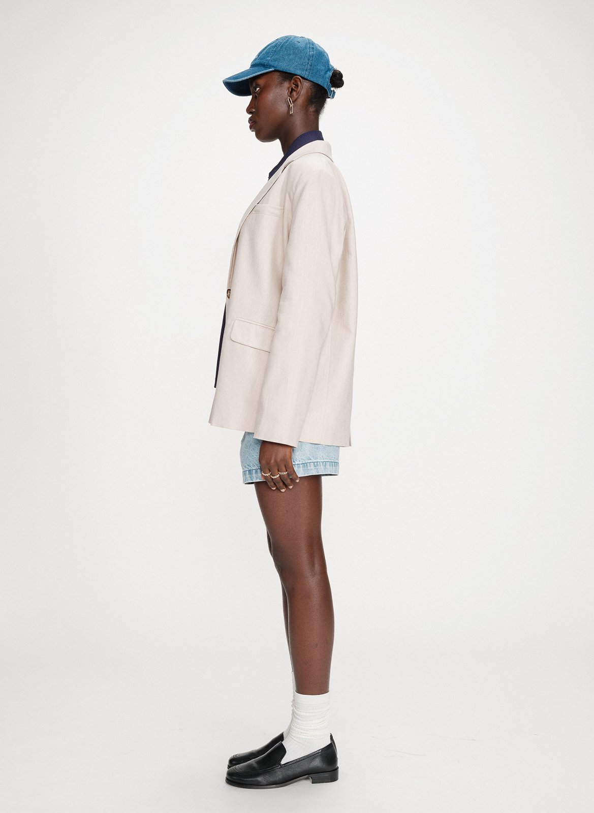 Veste tailleur oversize en lin mélangé GRACE ET MILA Beige