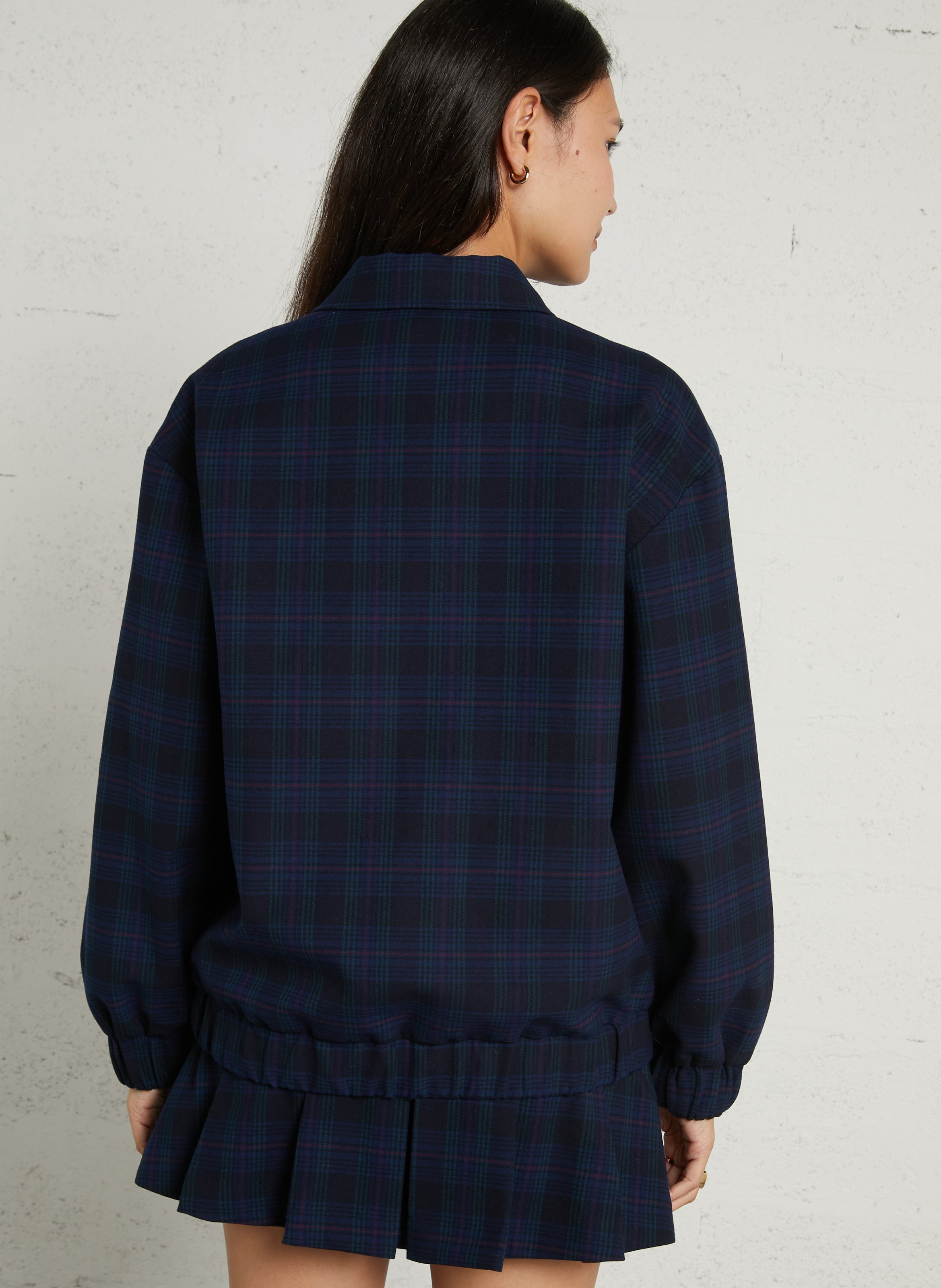 Karierte Jacke mit klassischem Kragen SUNCOO Blau