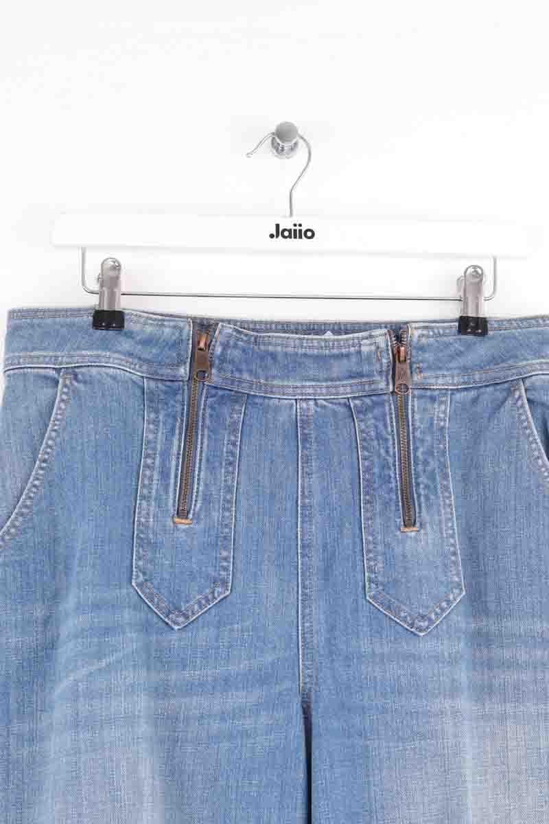 Straight cotton-blend pants TOMMY HILFIGER - SECONDE MAIN Blue