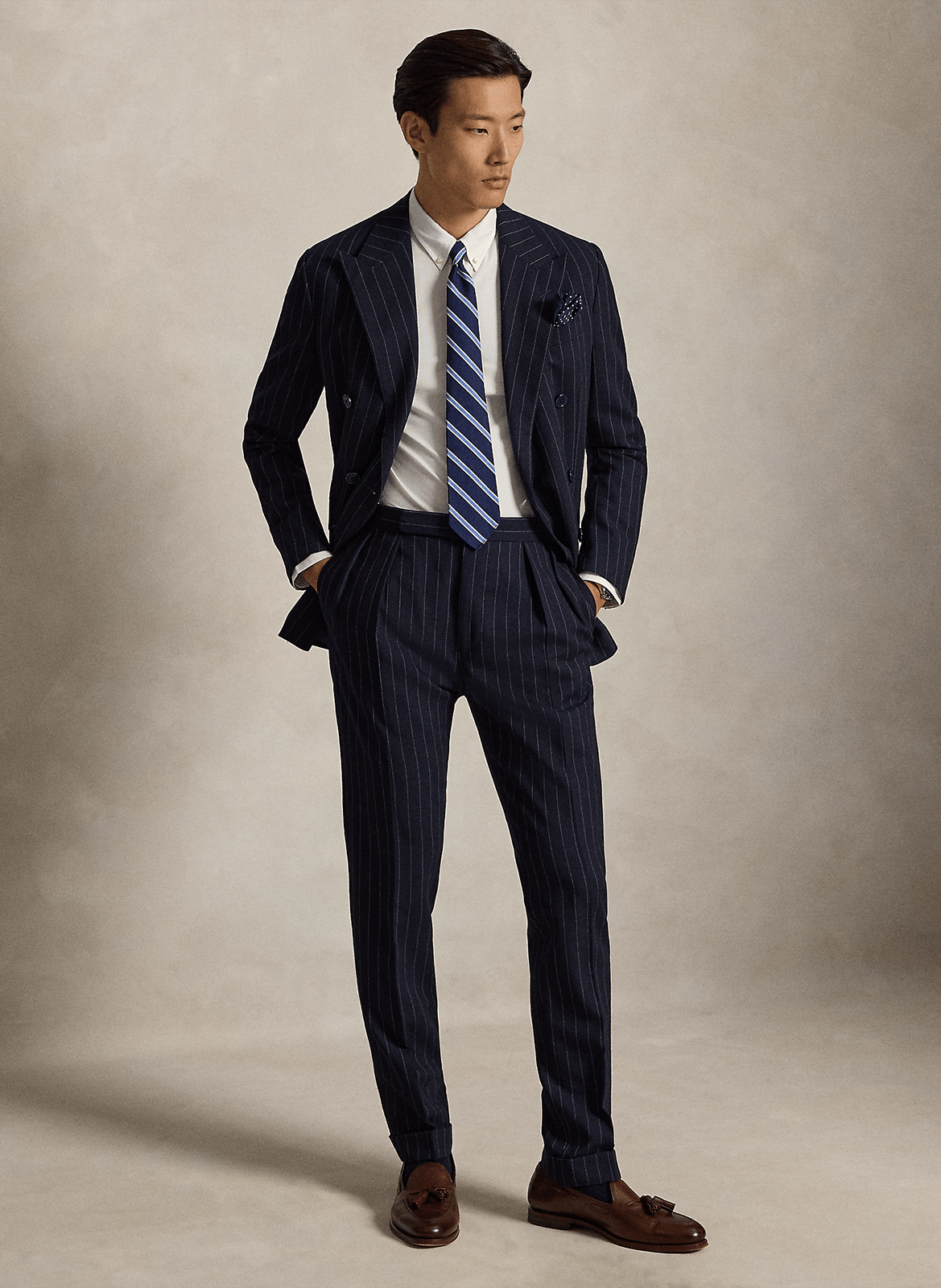 Hemd aus Baumwoll-Mix mit Button-down-Kragen POLO RALPH LAUREN Weiss