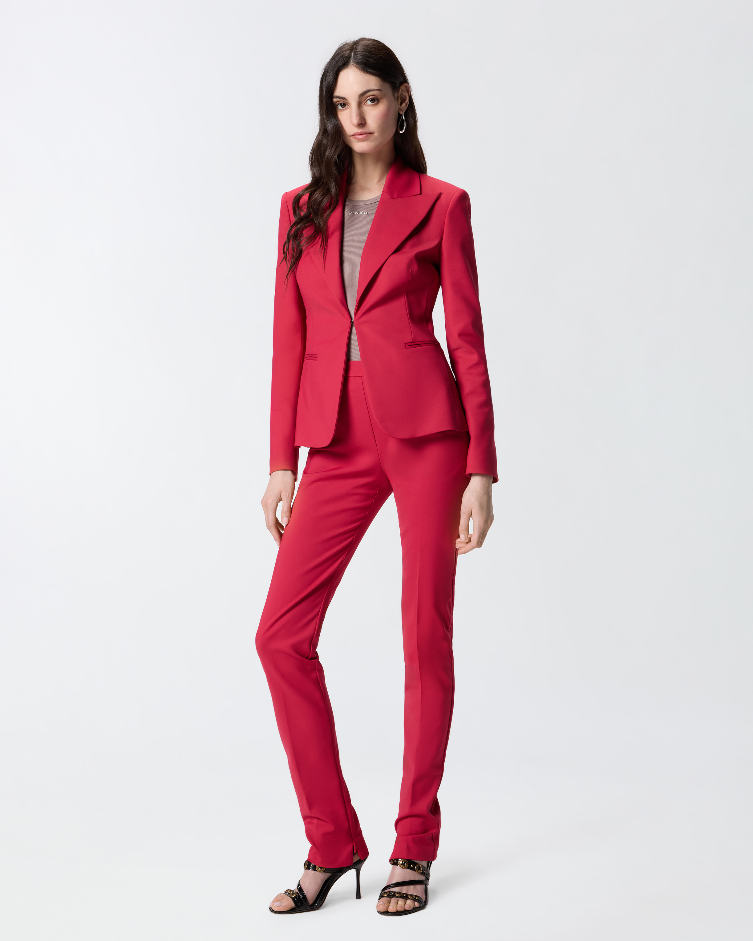 Veste en satin de coton PINKO Rouge