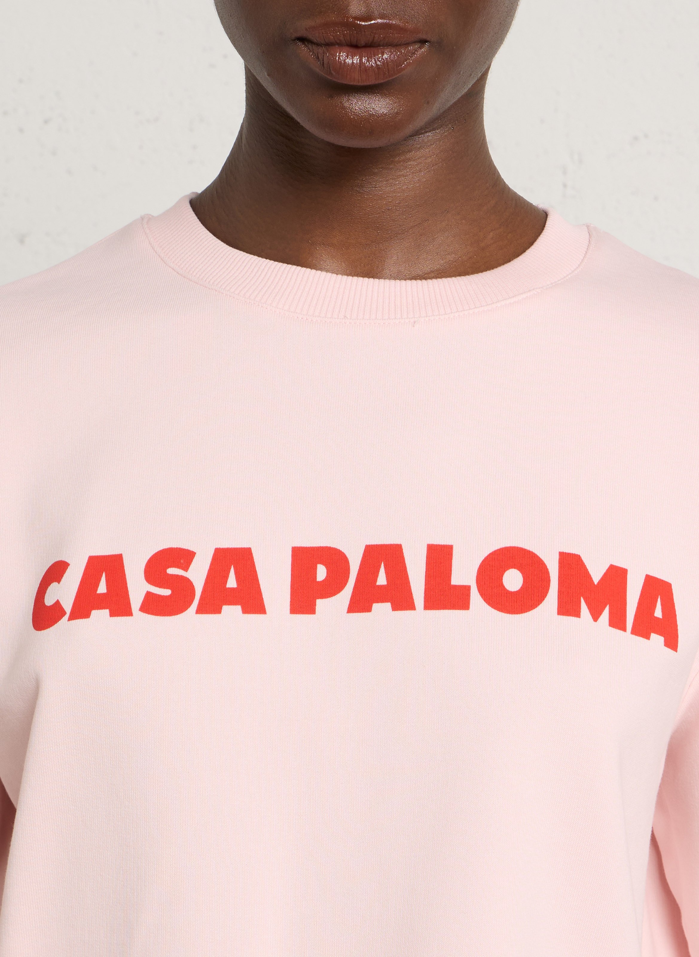 Sweater met ronde hals | katoenblend MAISON 123 Roze