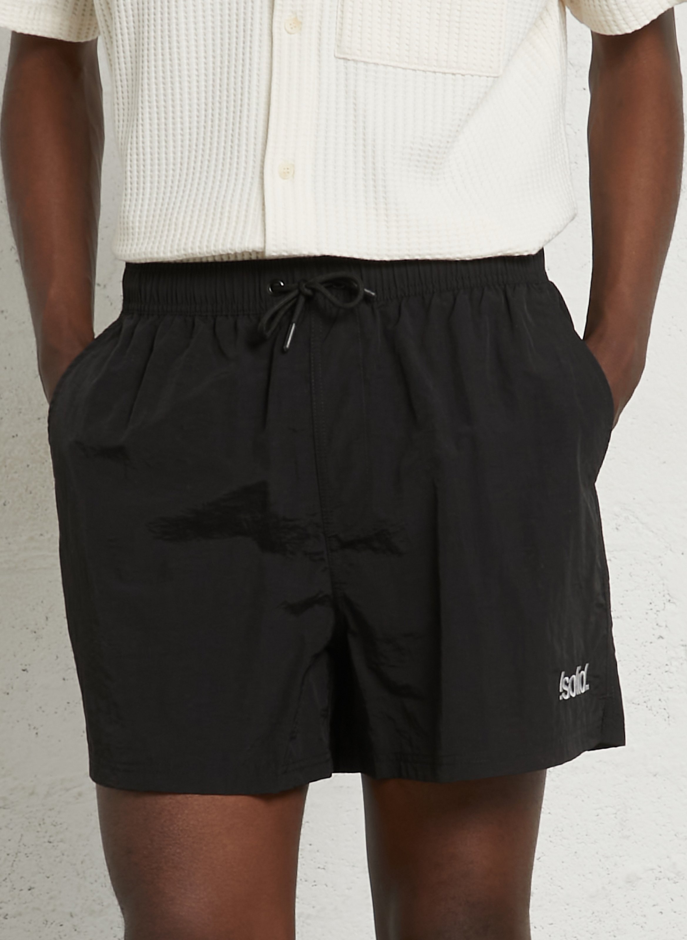 Short de bain large SOLID Noir
