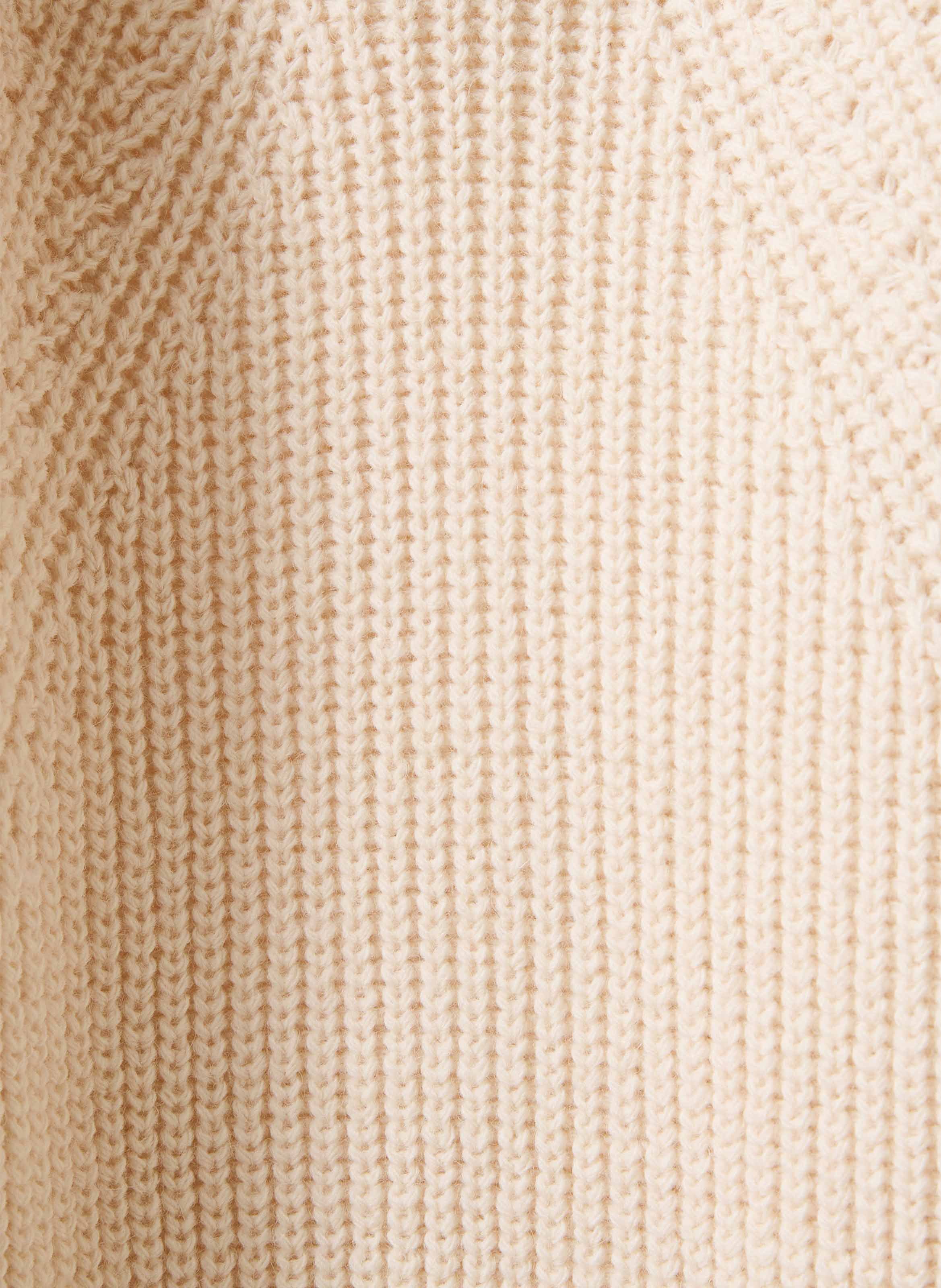 Ample ribbed boat neck sweater with pearl detail LA FEE MARABOUTEE White