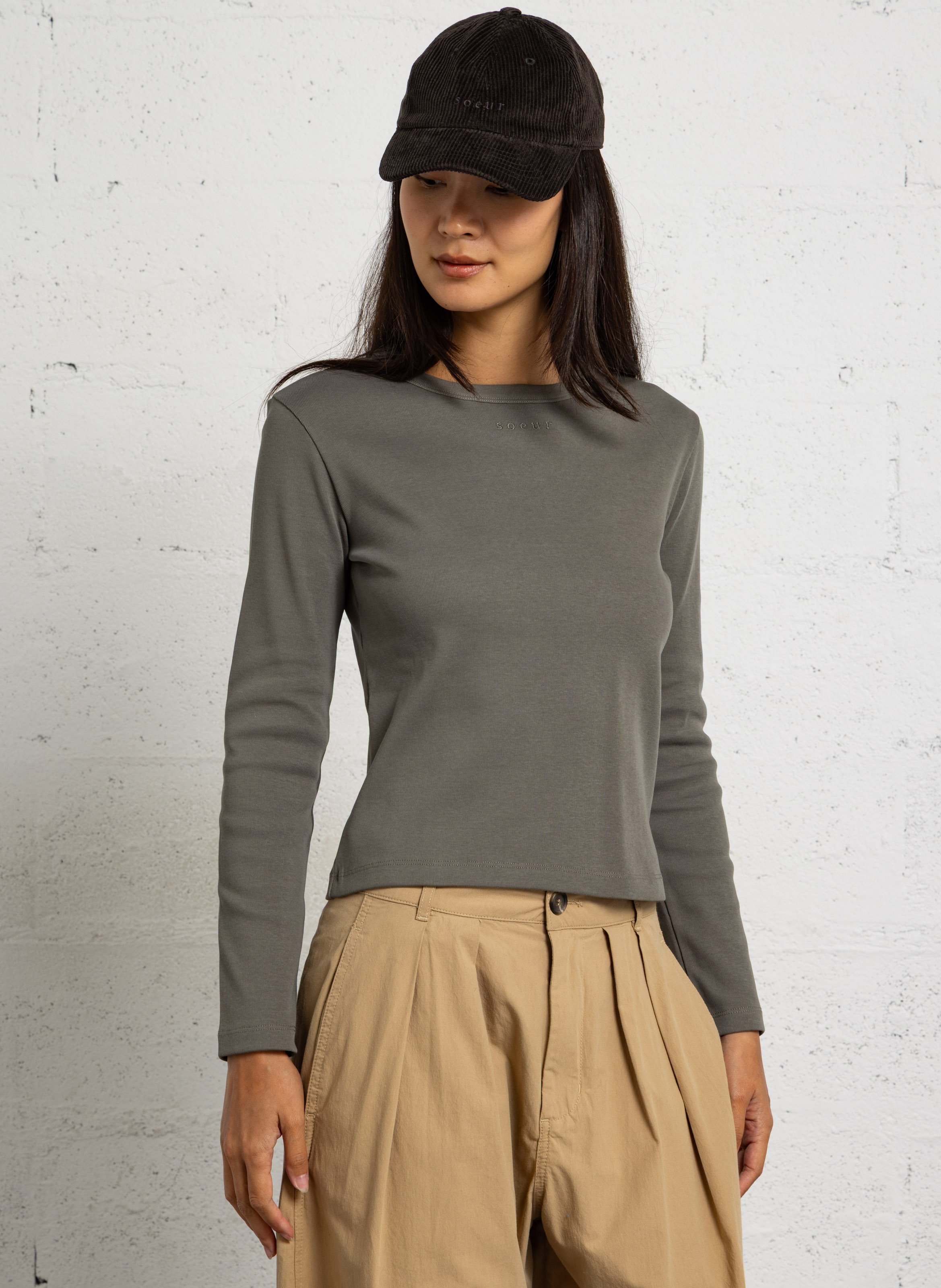 tee-shirt droit en coton bio SOEUR Vert