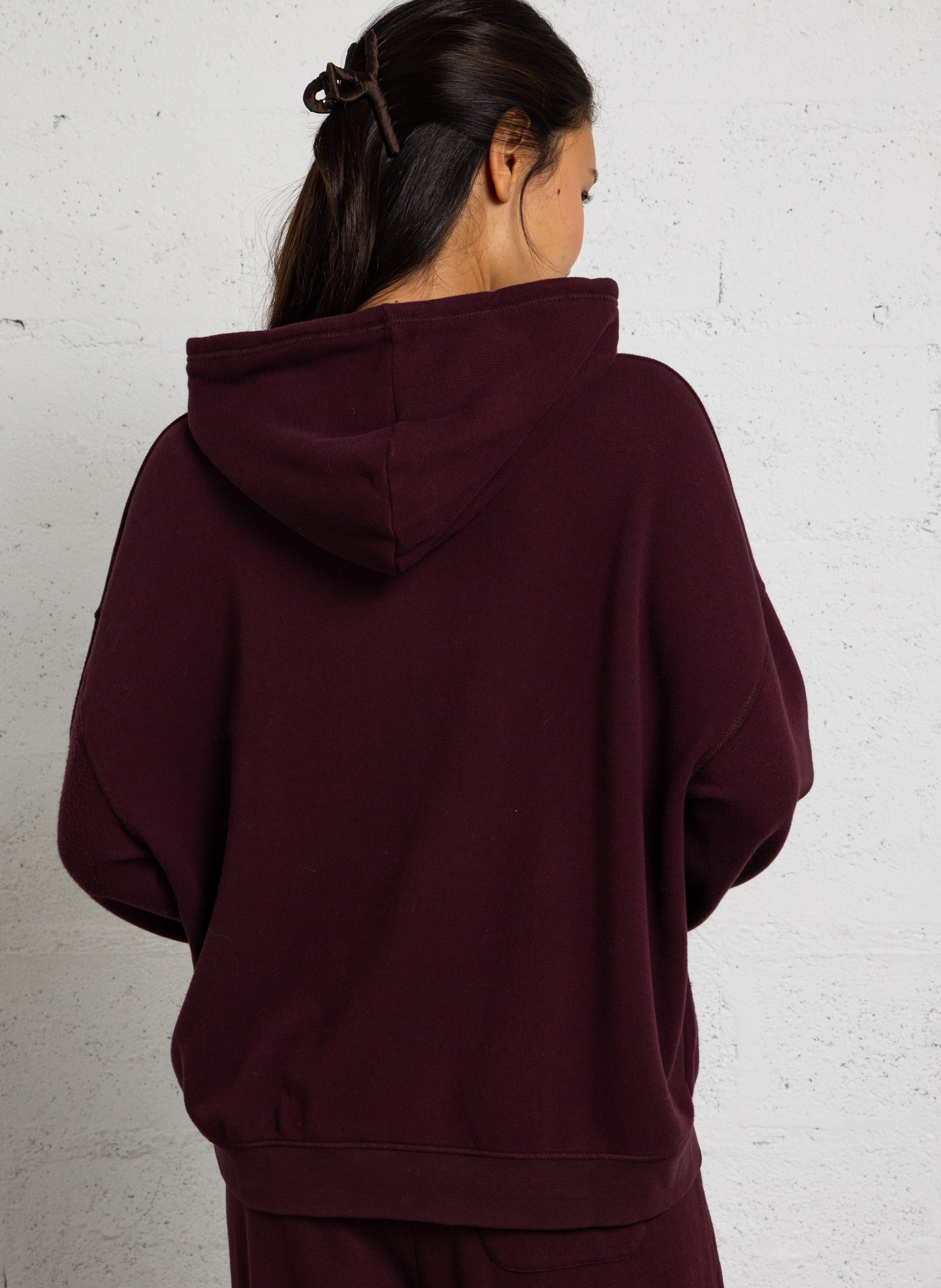 Weiter Hoodie in meliertem Stoff AMERICAN VINTAGE Rot