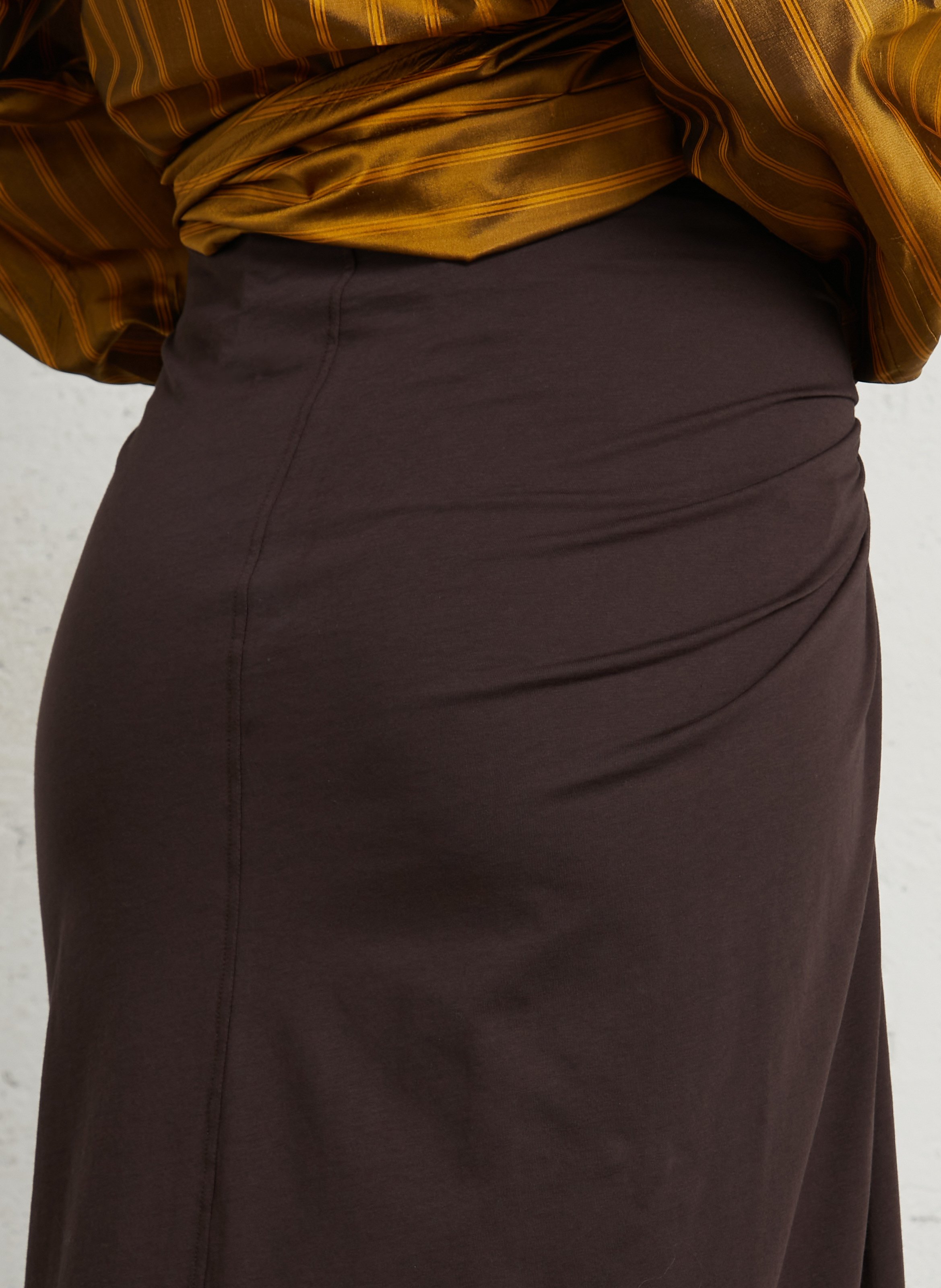 Jupe longue en coton bio SOEUR Marron