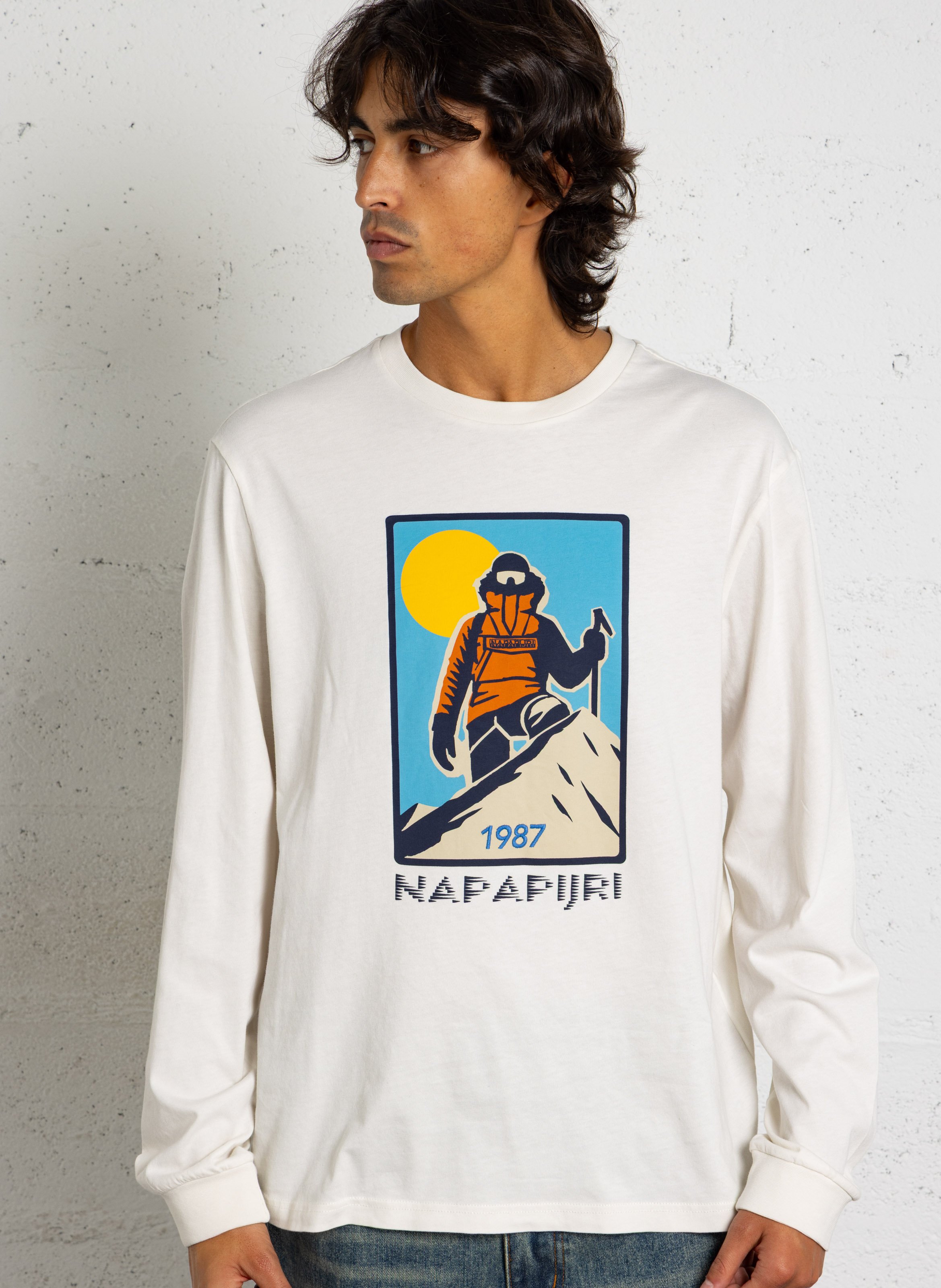 Tee-shirt manches longues imprimé en coton NAPAPIJRI