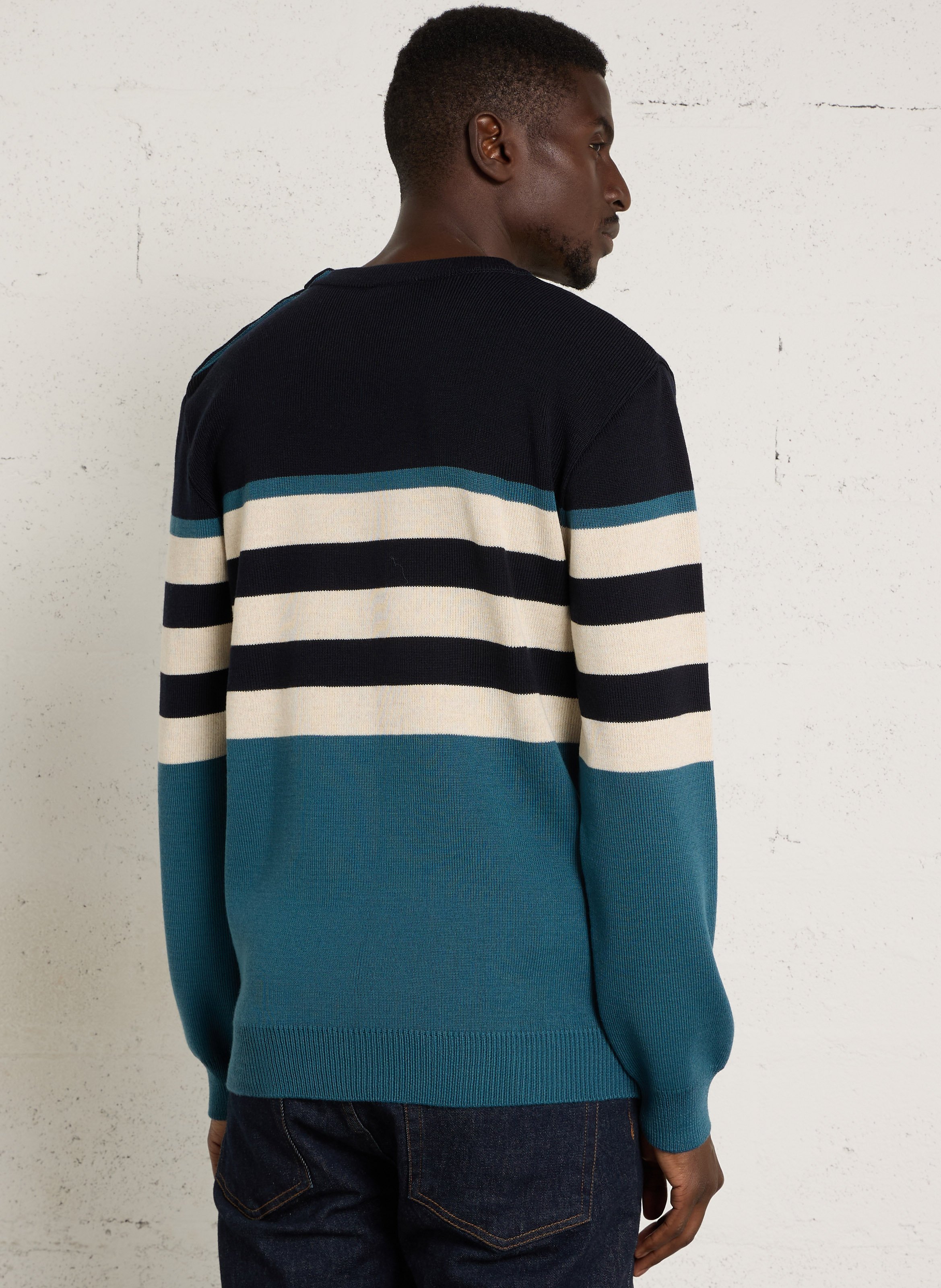 Pull rayé en laine mélangé ARMOR LUX Bleu