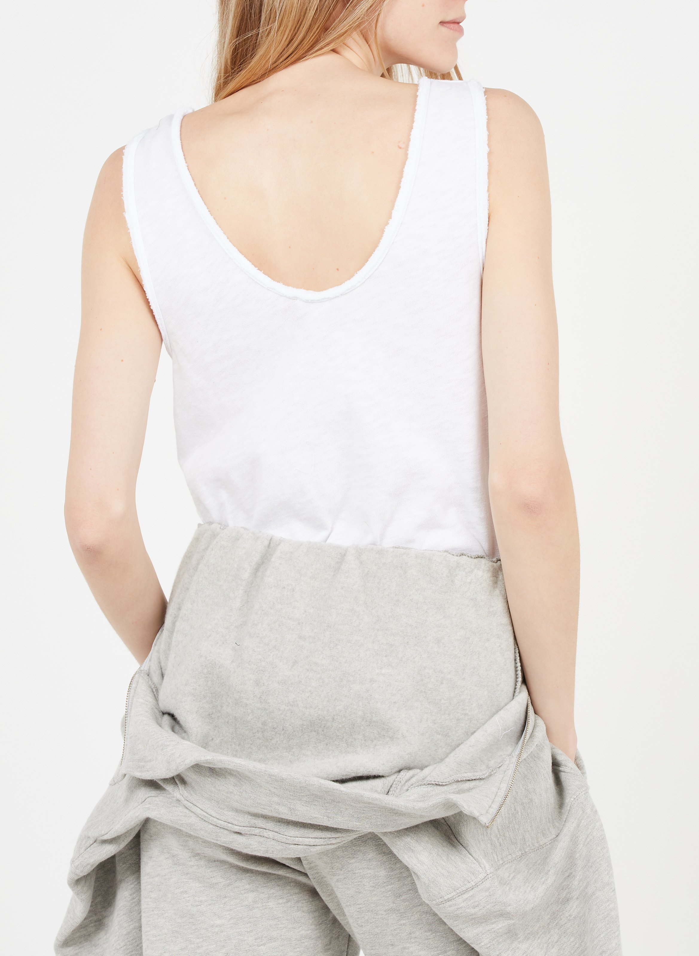 Débardeur col rond droit en coton AMERICAN VINTAGE Blanc