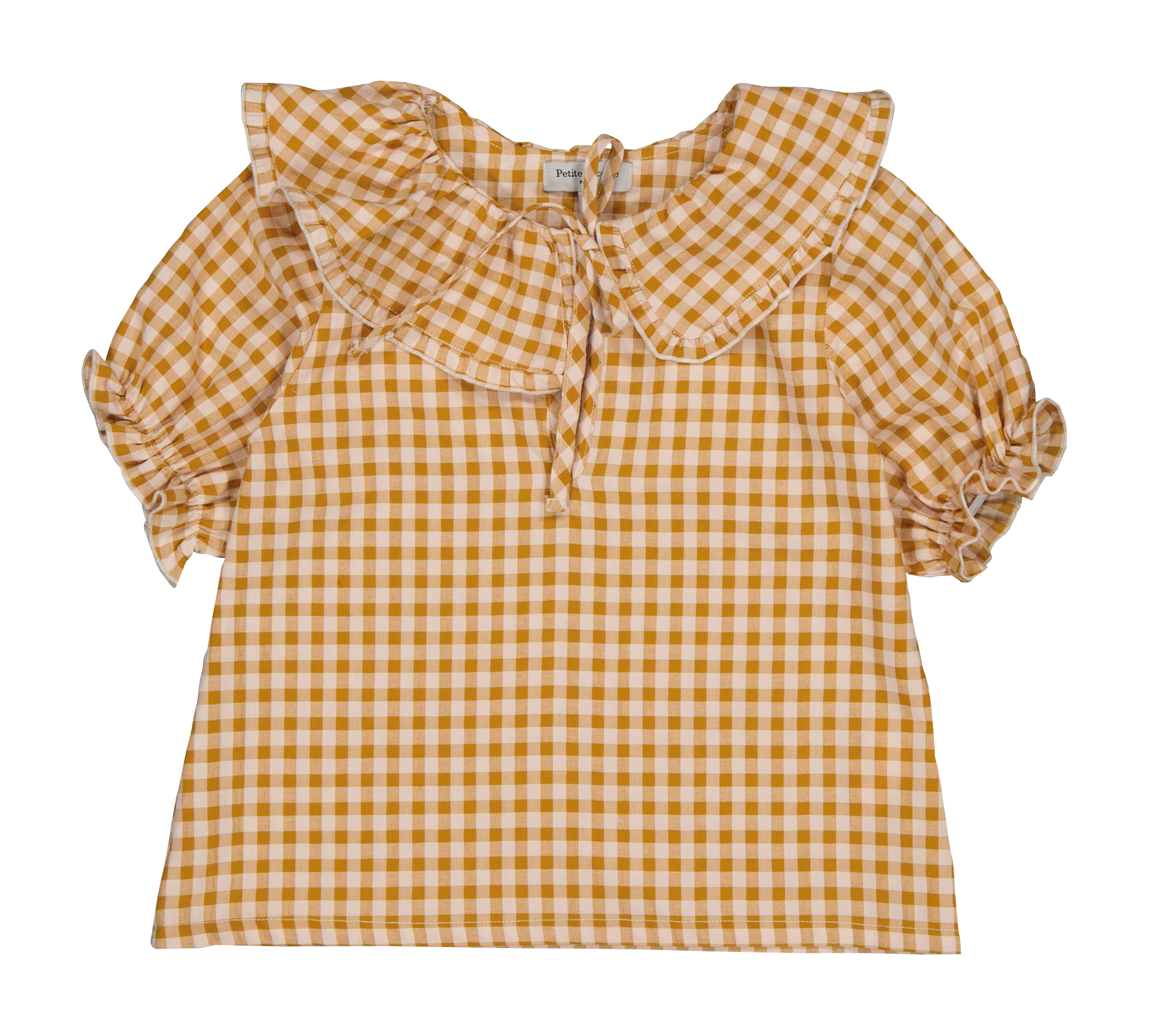 Blouse vichy en coton mélangé  PETITE LUCETTE Orange