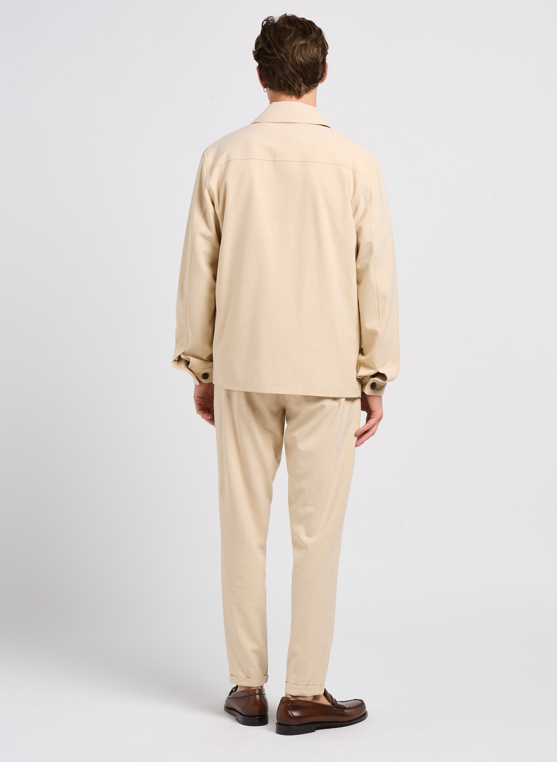 Pantalon de costume en fibres recyclées mélangées LES DEUX Marron