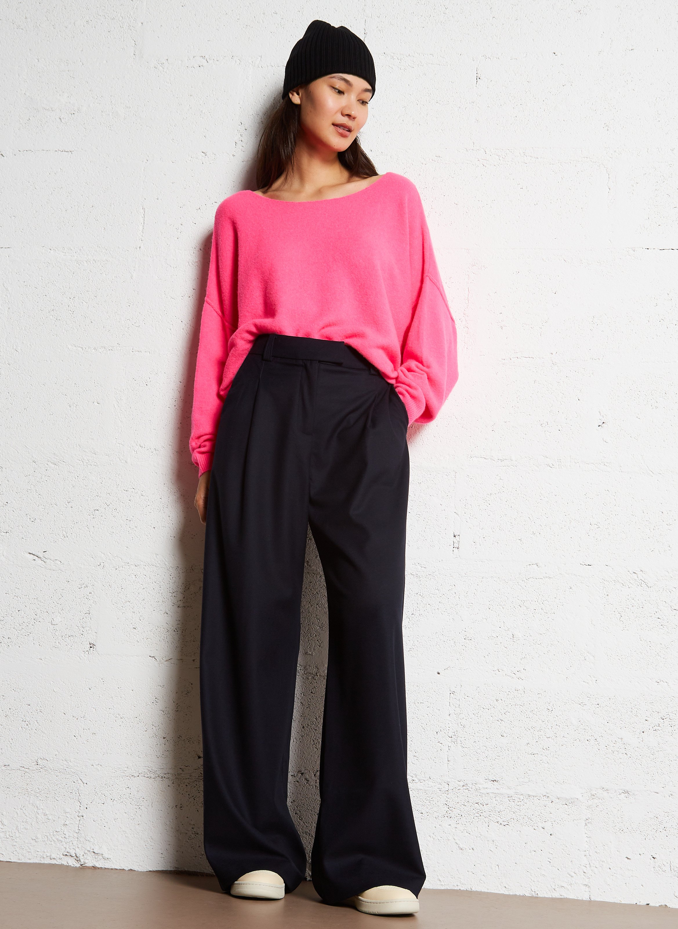 Pull col bateau en laine mélangée AMERICAN VINTAGE Rose