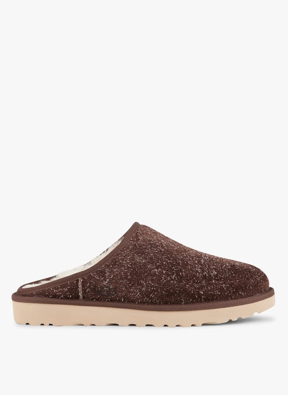 Chaussons fourrés en cuir Classic shaggy Marron Ugg Homme