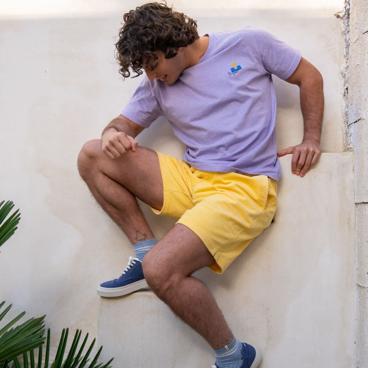 Ridge velvet shorts BILLYBELT Yellow