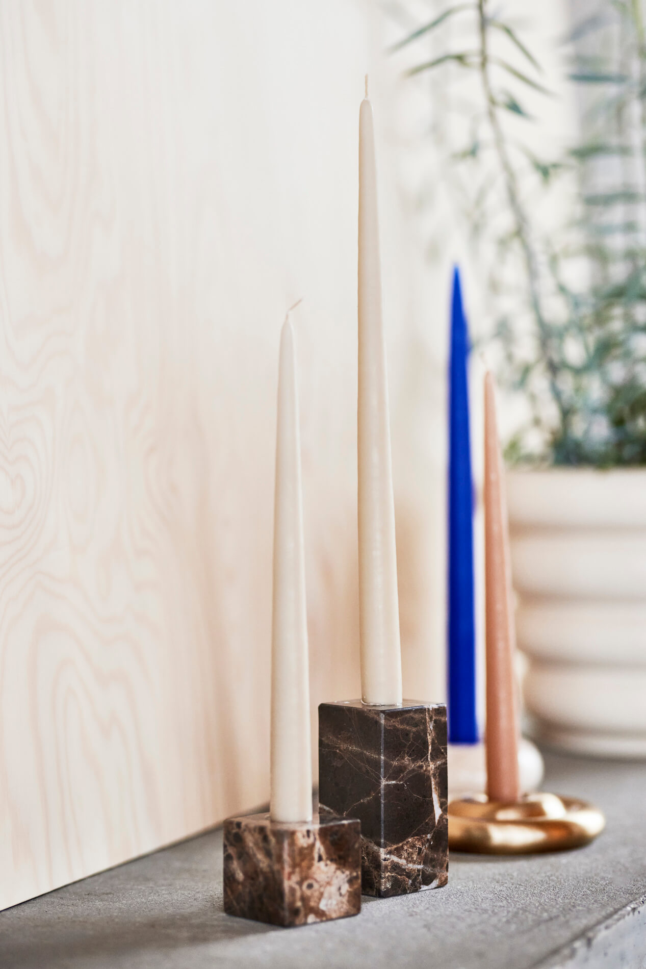 Marble candle holder OYOY LIVING DESIGN Brown