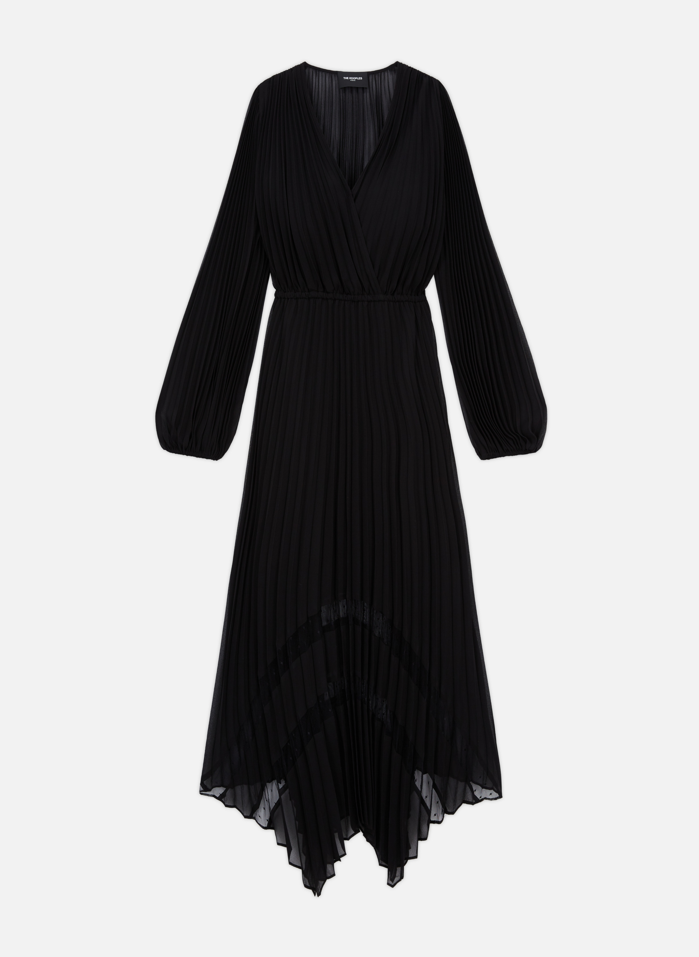 Long fluid dress with lace detail THE KOOPLES Black