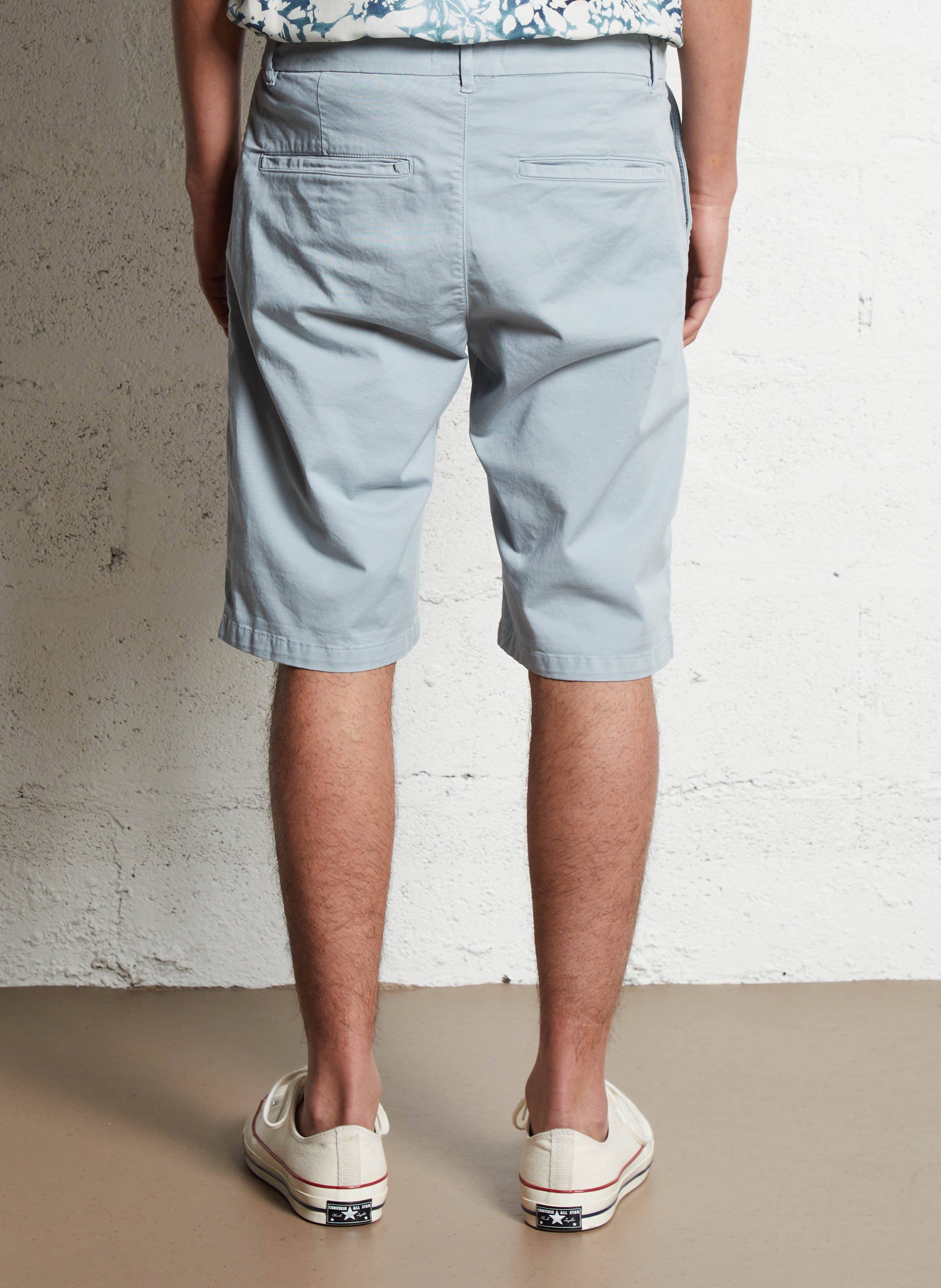 Straight-leg cotton-blend Bermuda shorts IKKS Blue