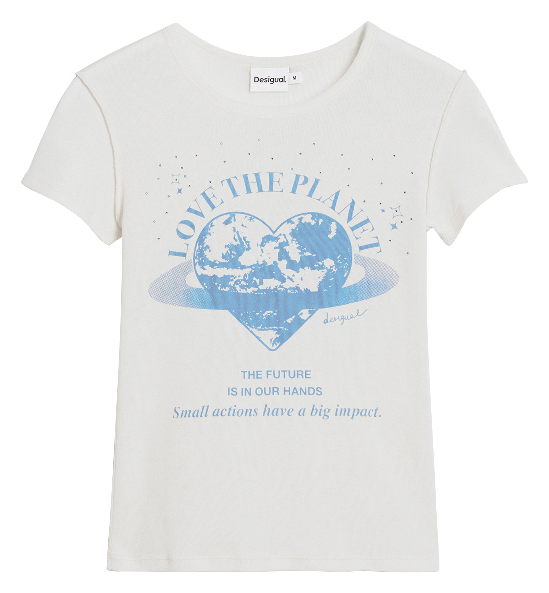 Tee-shirt col rond imprimé DESIGUAL Blanc