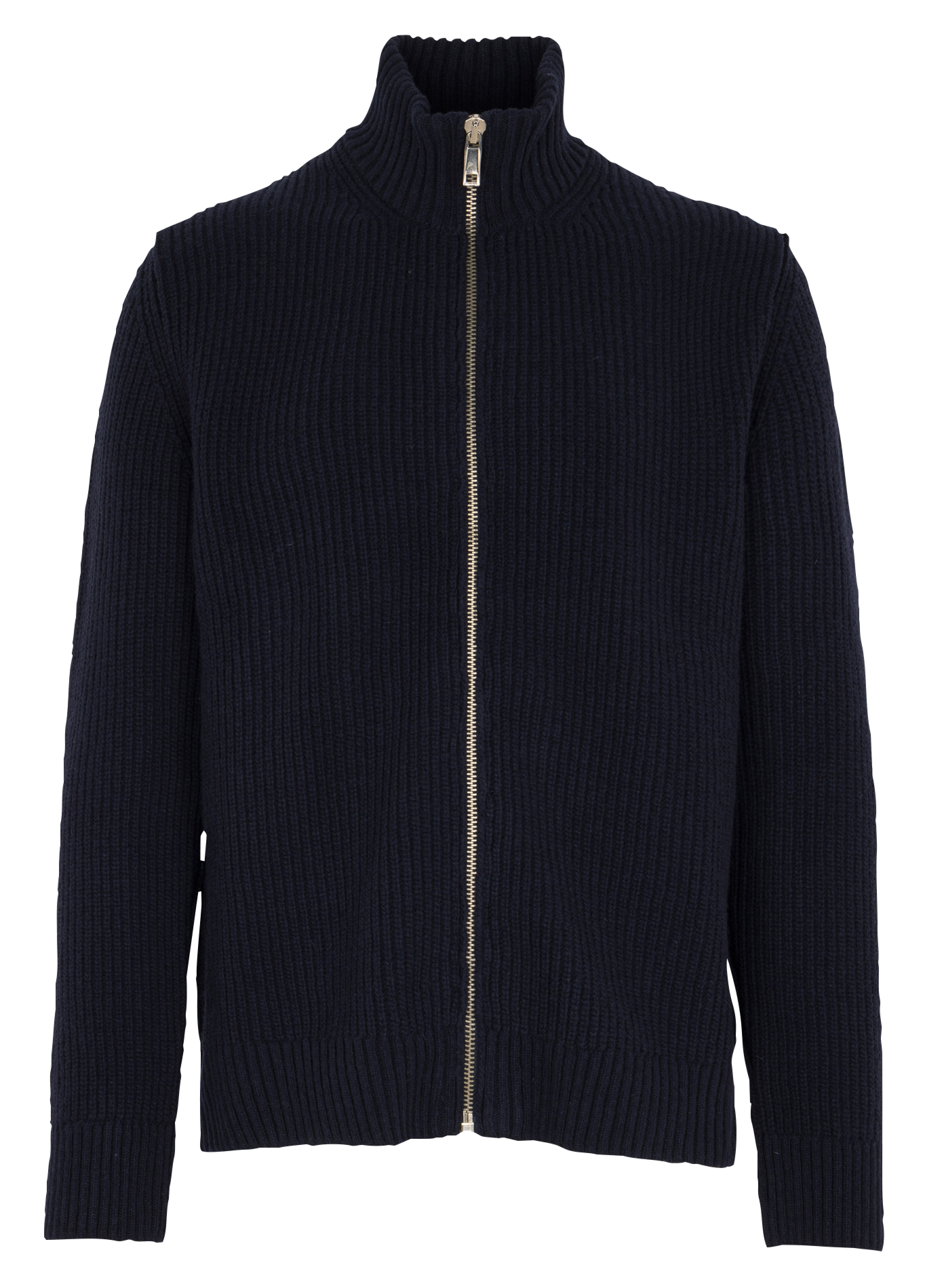 Zip-up cardigan in solid ribbed knit AU PRINTEMPS PARIS Blue