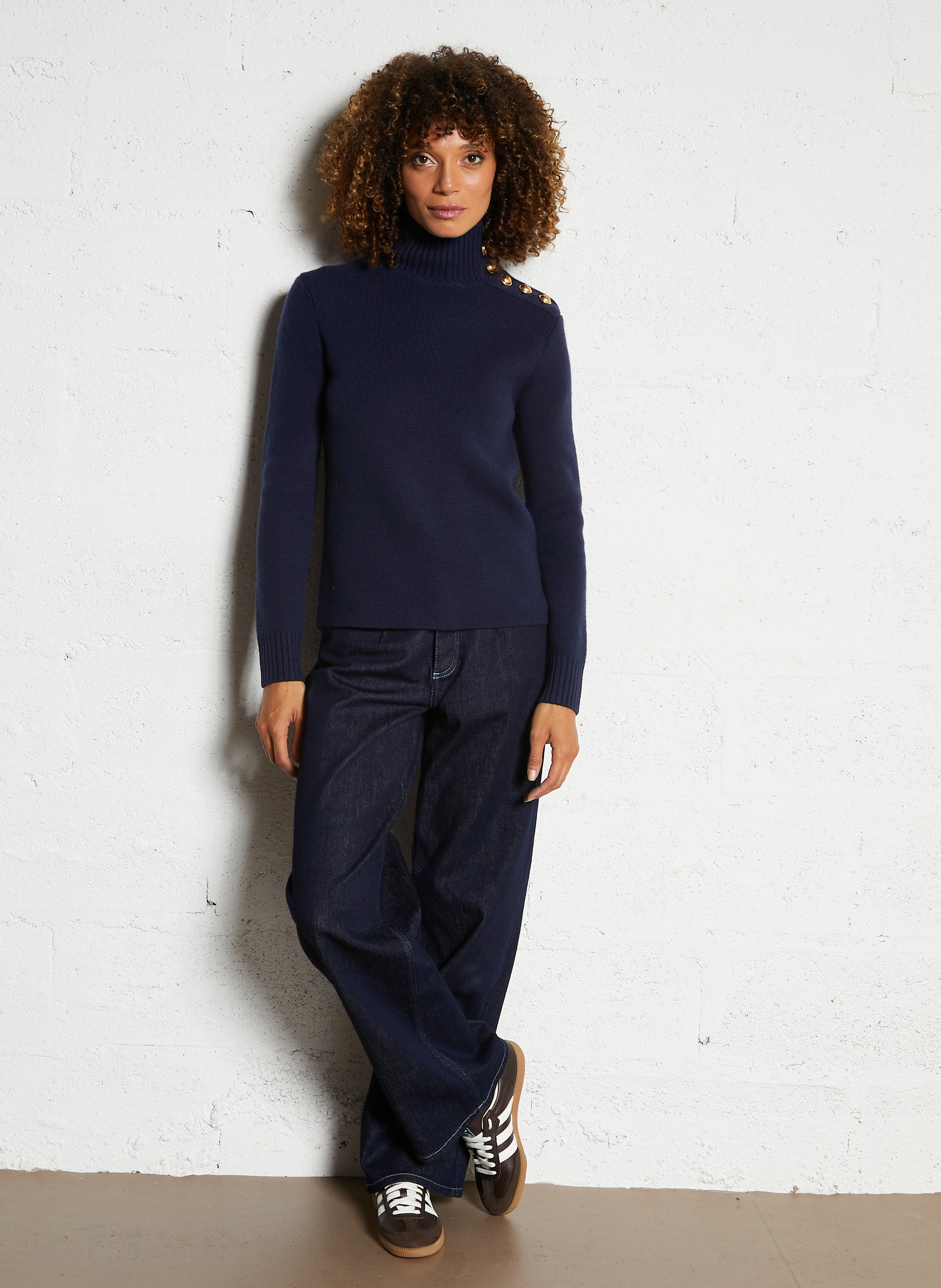 Gerade geschnittener Wollpullover LAURENCE BRAS Blau