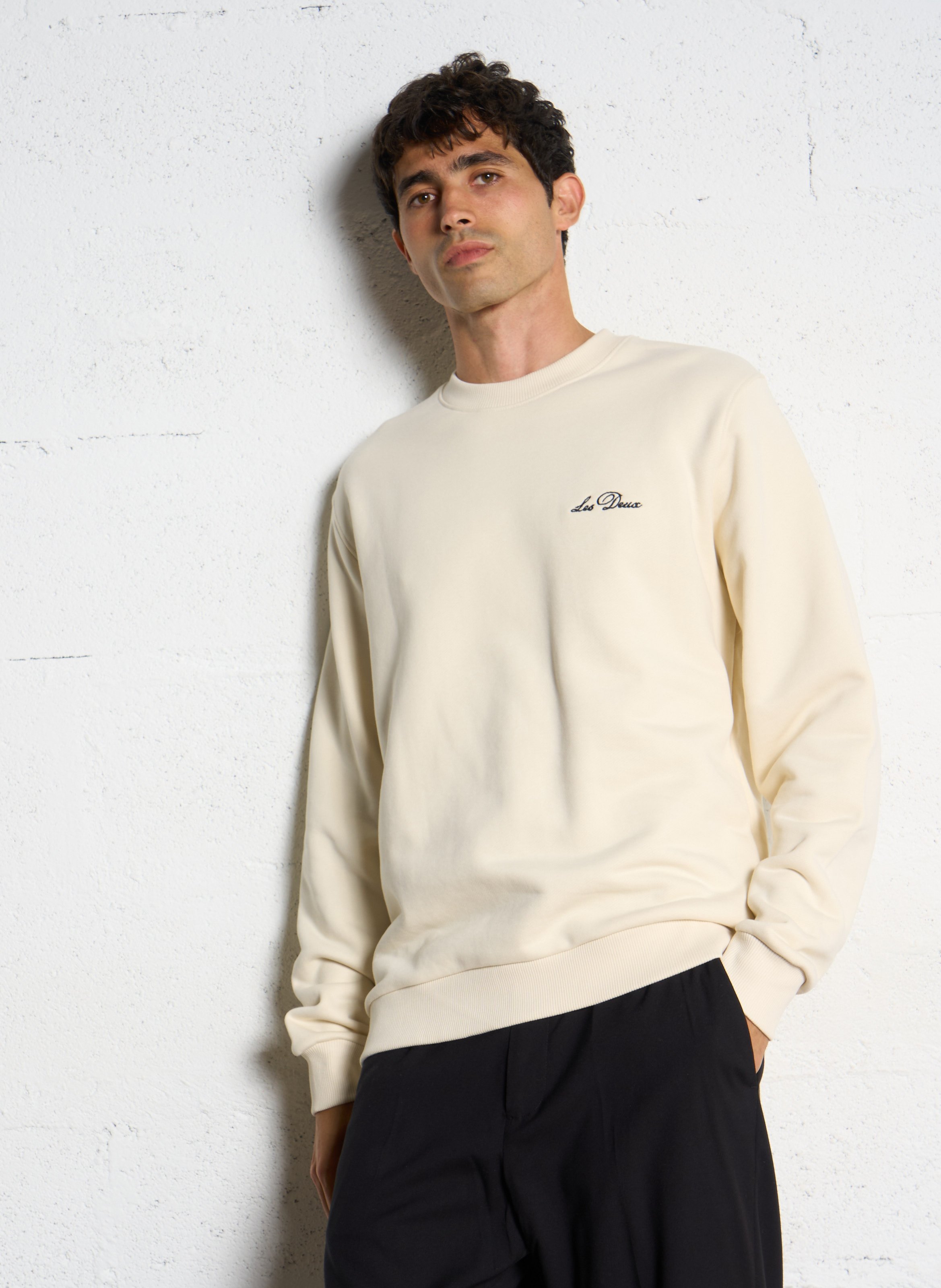 Oversized cotton sweatshirt LES DEUX Beige