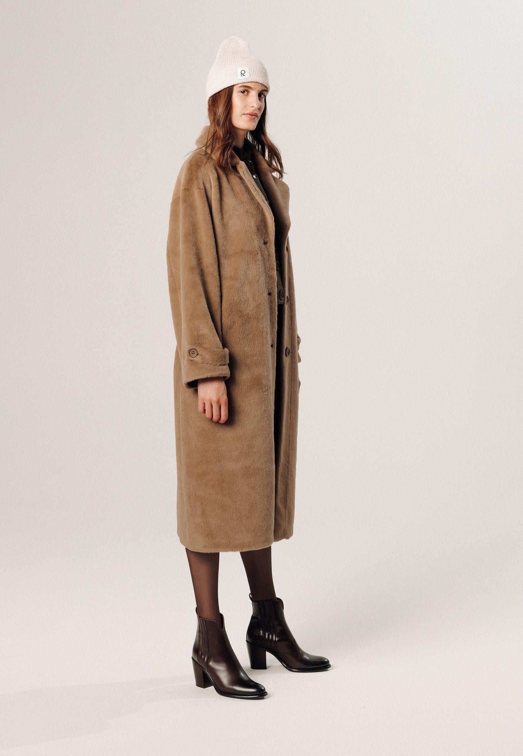 Long faux fur coat RODIER Brown
