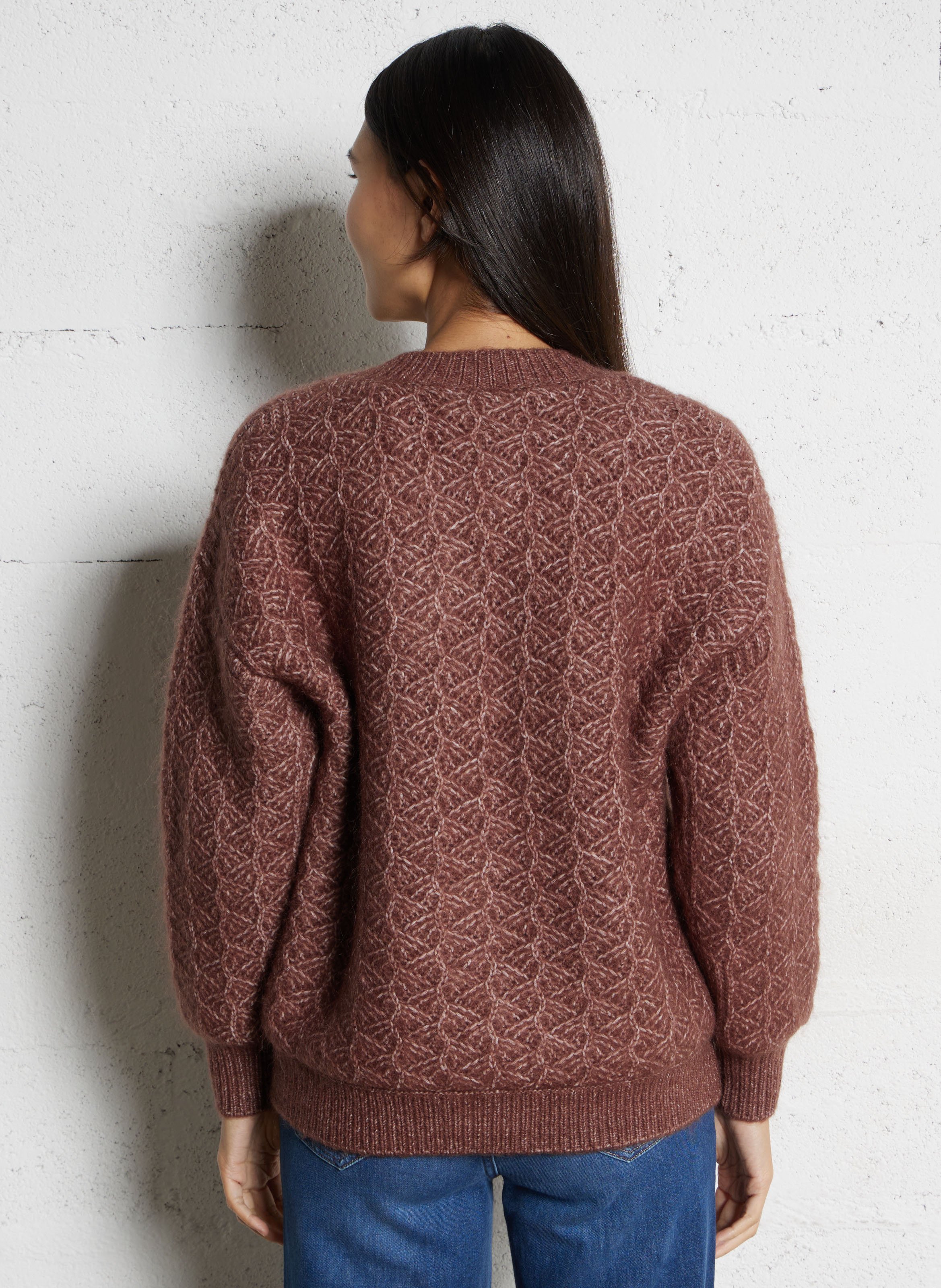 Straight knitted knit vest MAISON 123 Purple