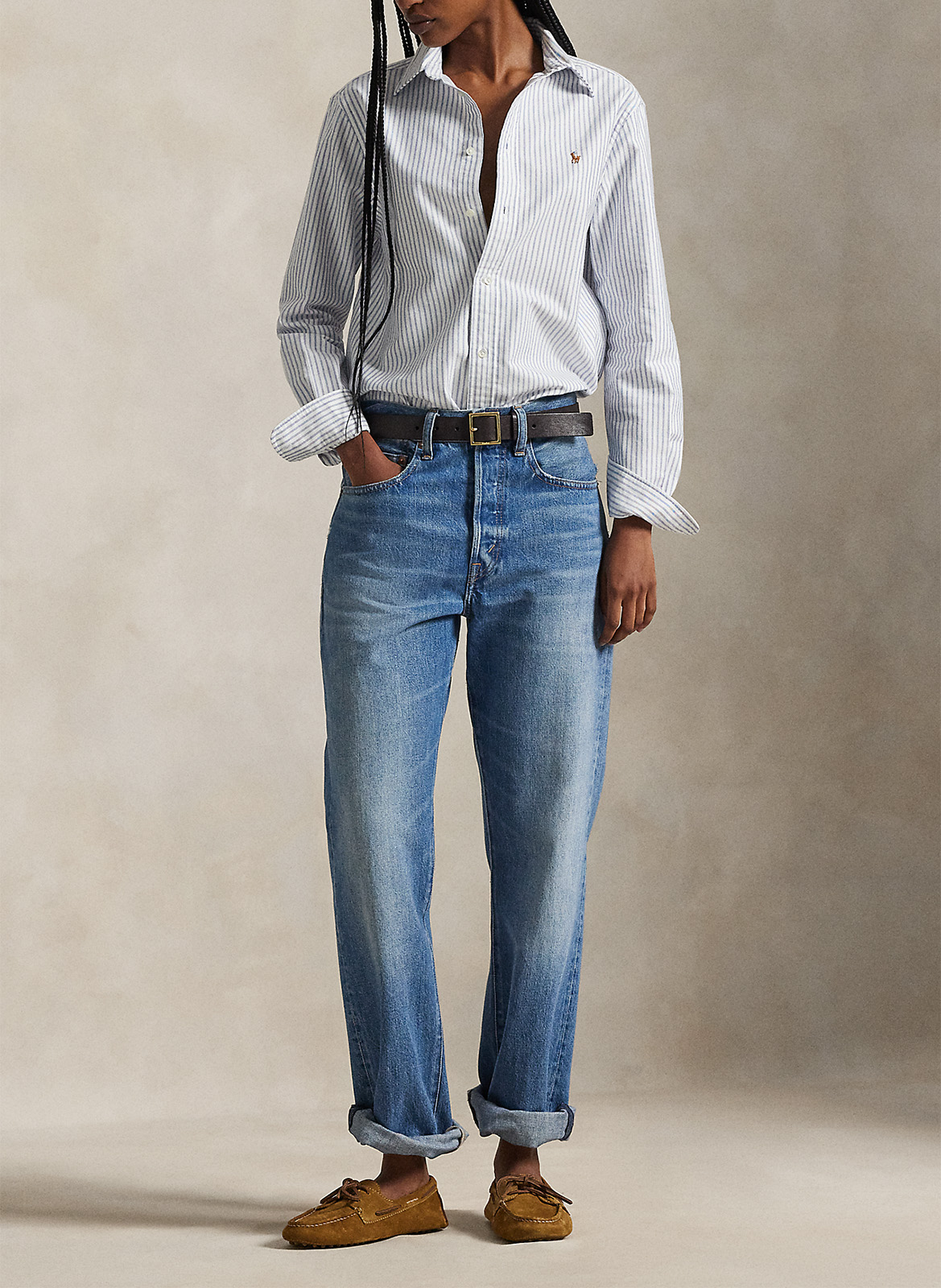 Chemise ajustée col classique en coton POLO RALPH LAUREN Multicolore